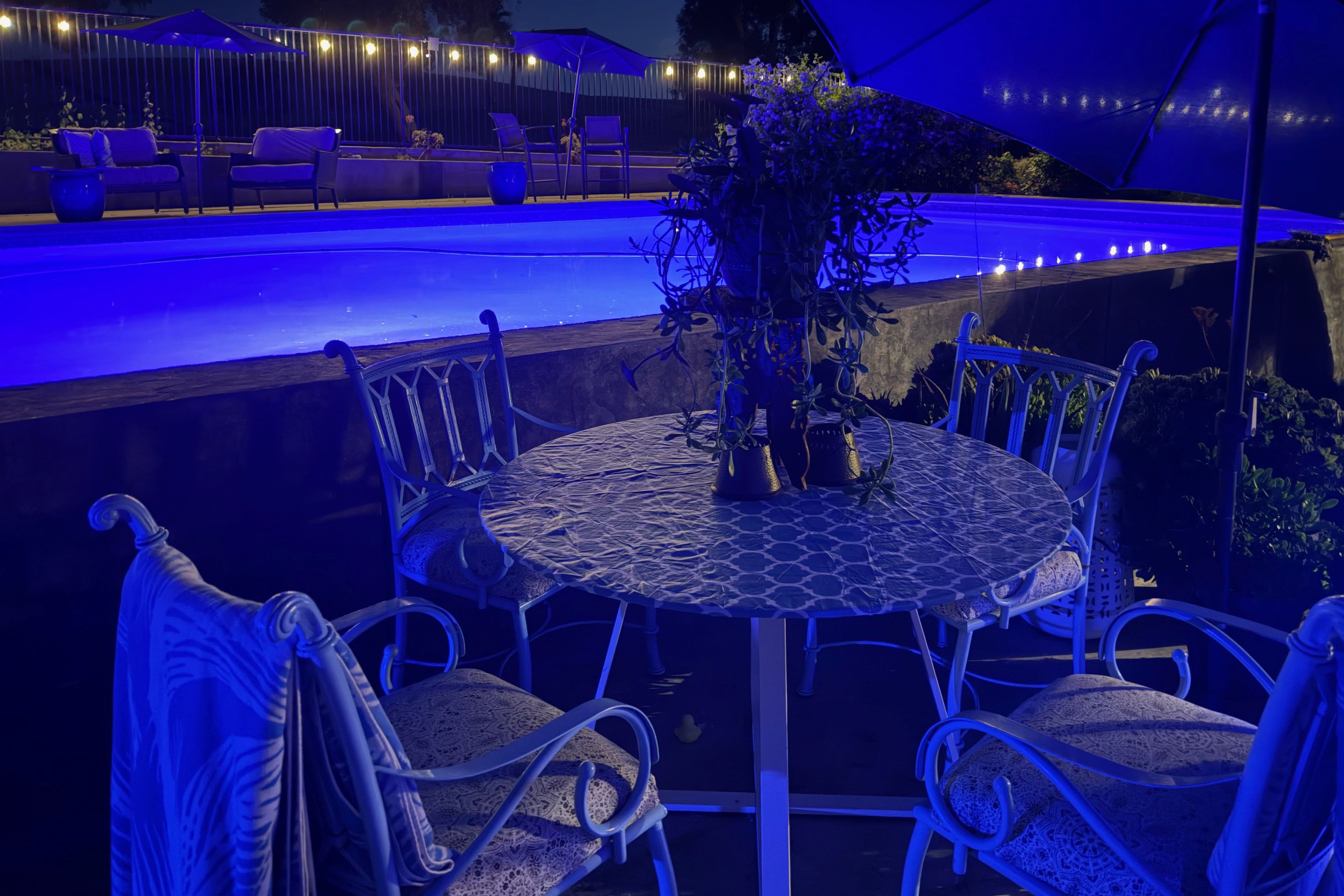 Patio & Private Pool at Night