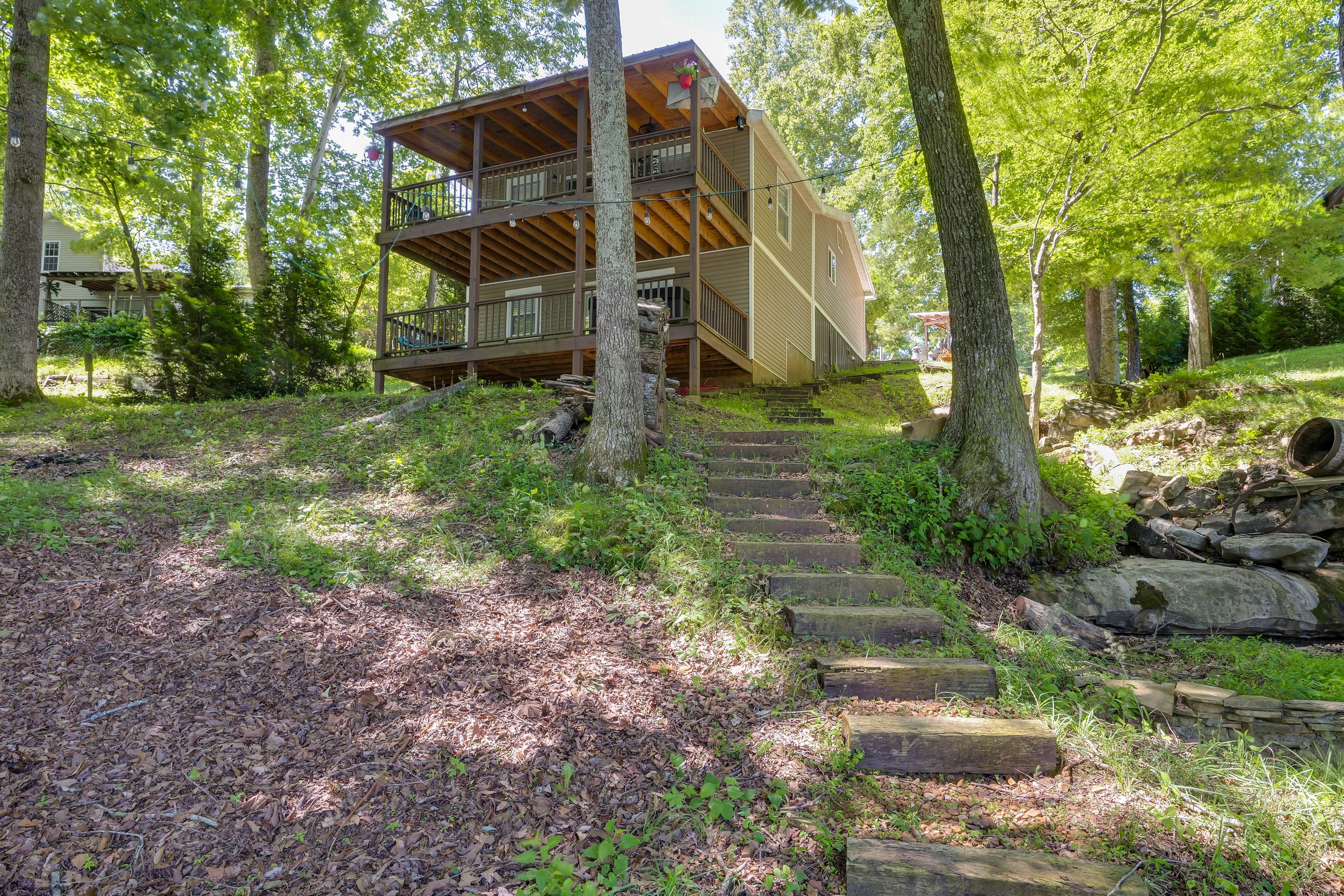 Cottage Exterior | Stairs to Boat Dock