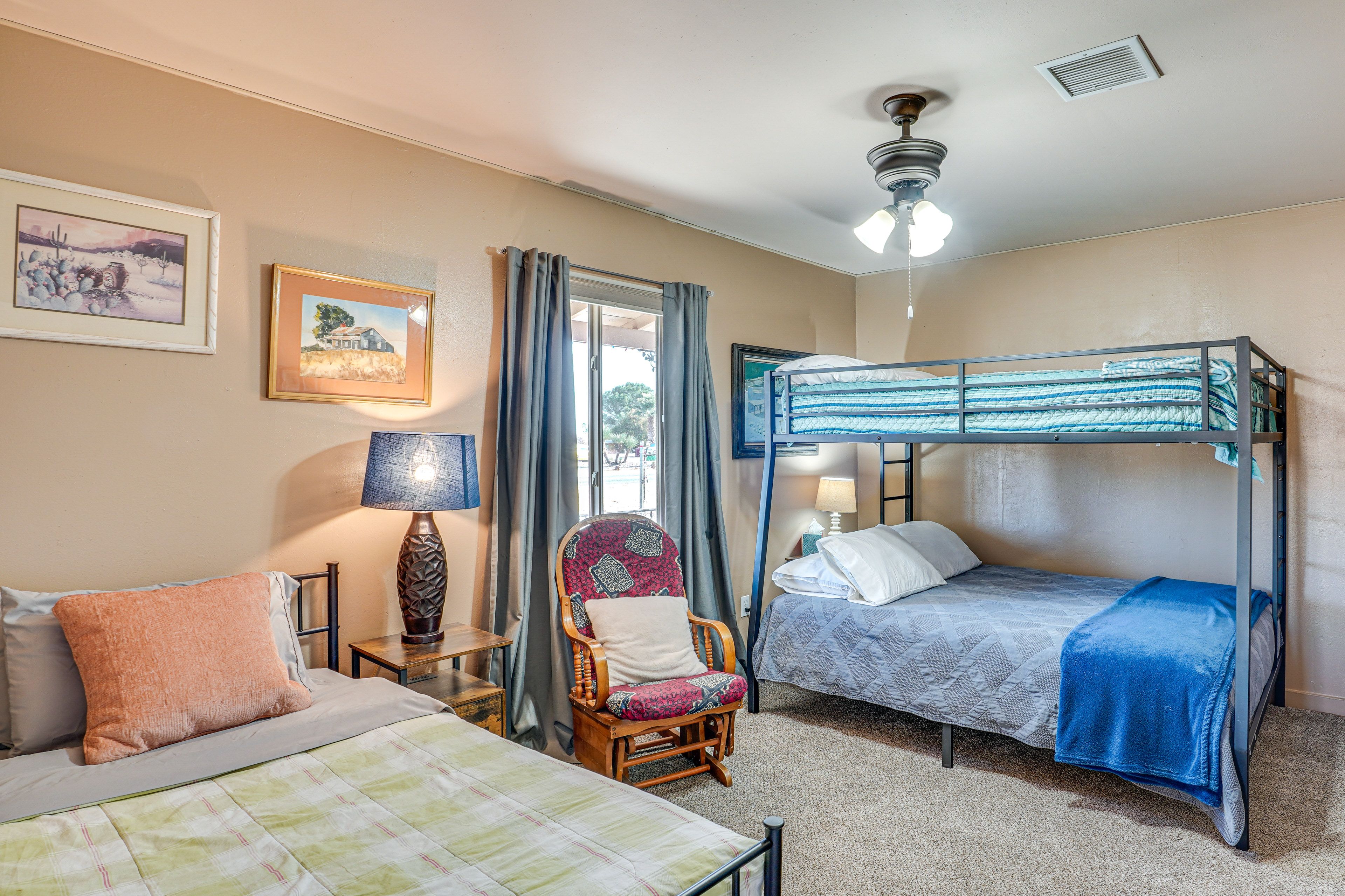 Bedroom 1 | Queen Bed | Twin/Full Bunk Bed | Linens Provided