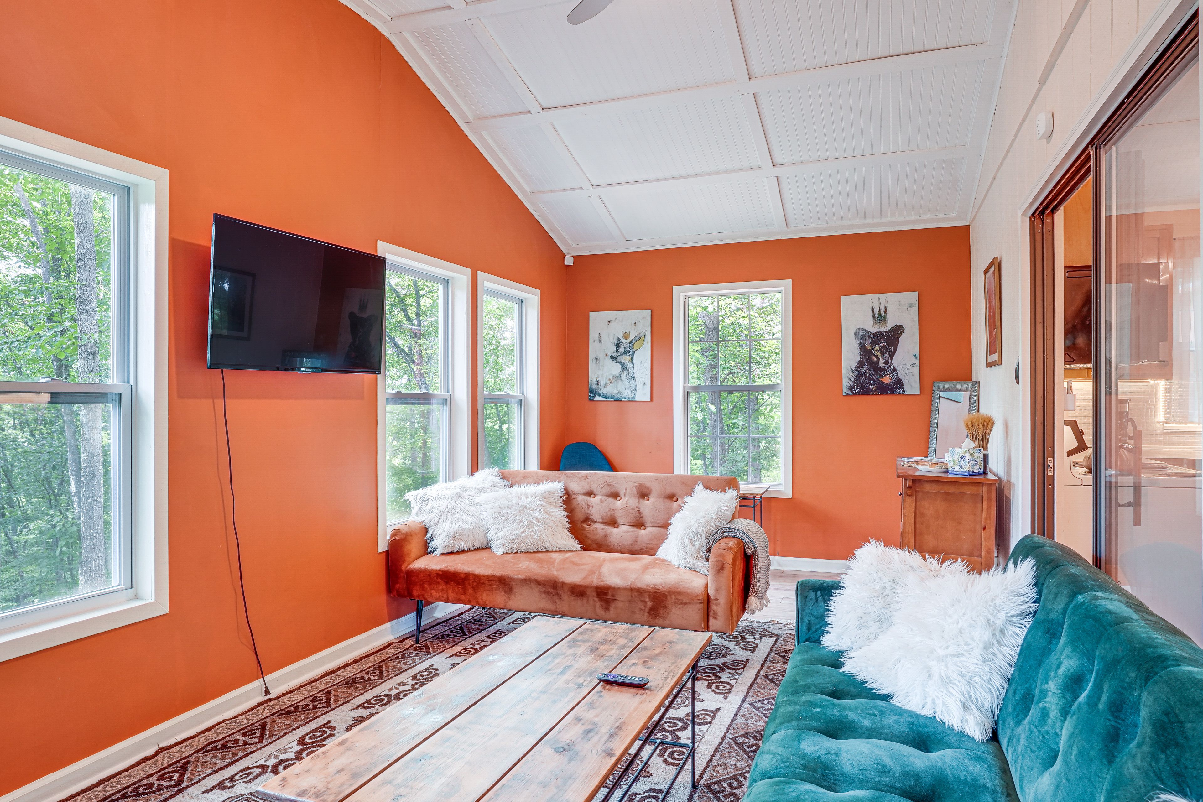 Living Room | 2 Twin Futons | Wood-Burning Stove