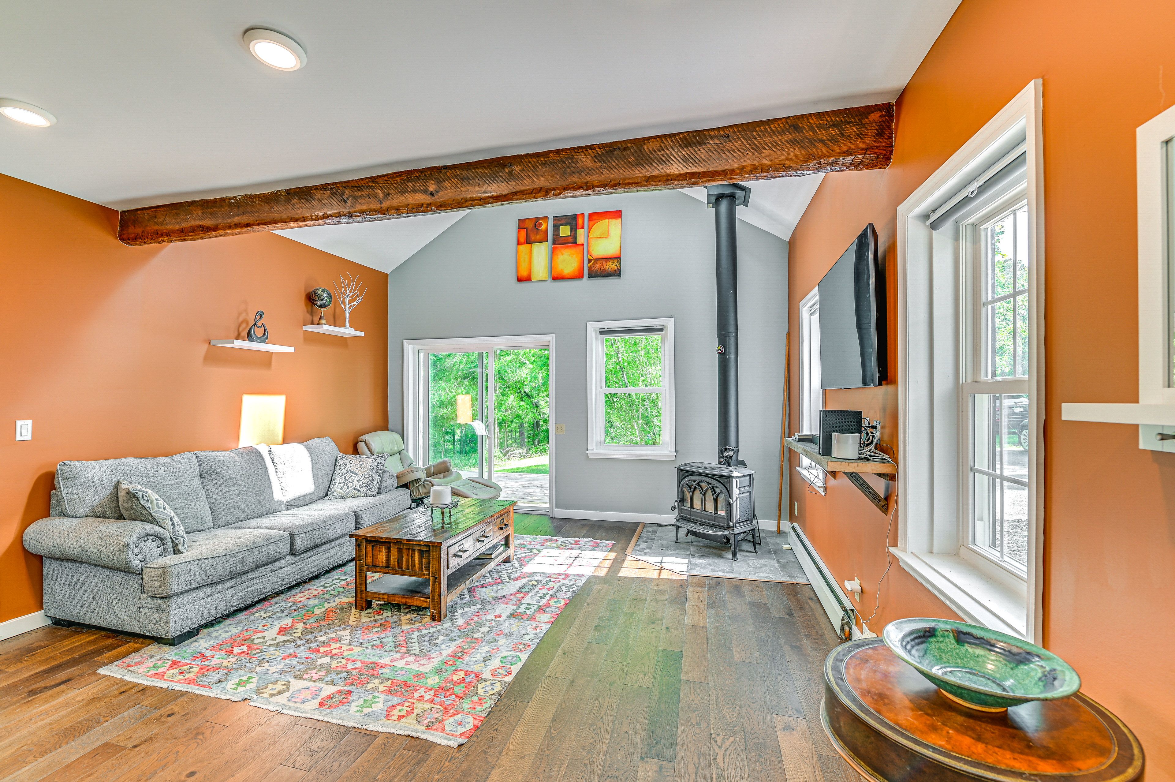 Living Room | Wood-Burning Fireplace | Free WiFi | Smart TV | 1st Floor