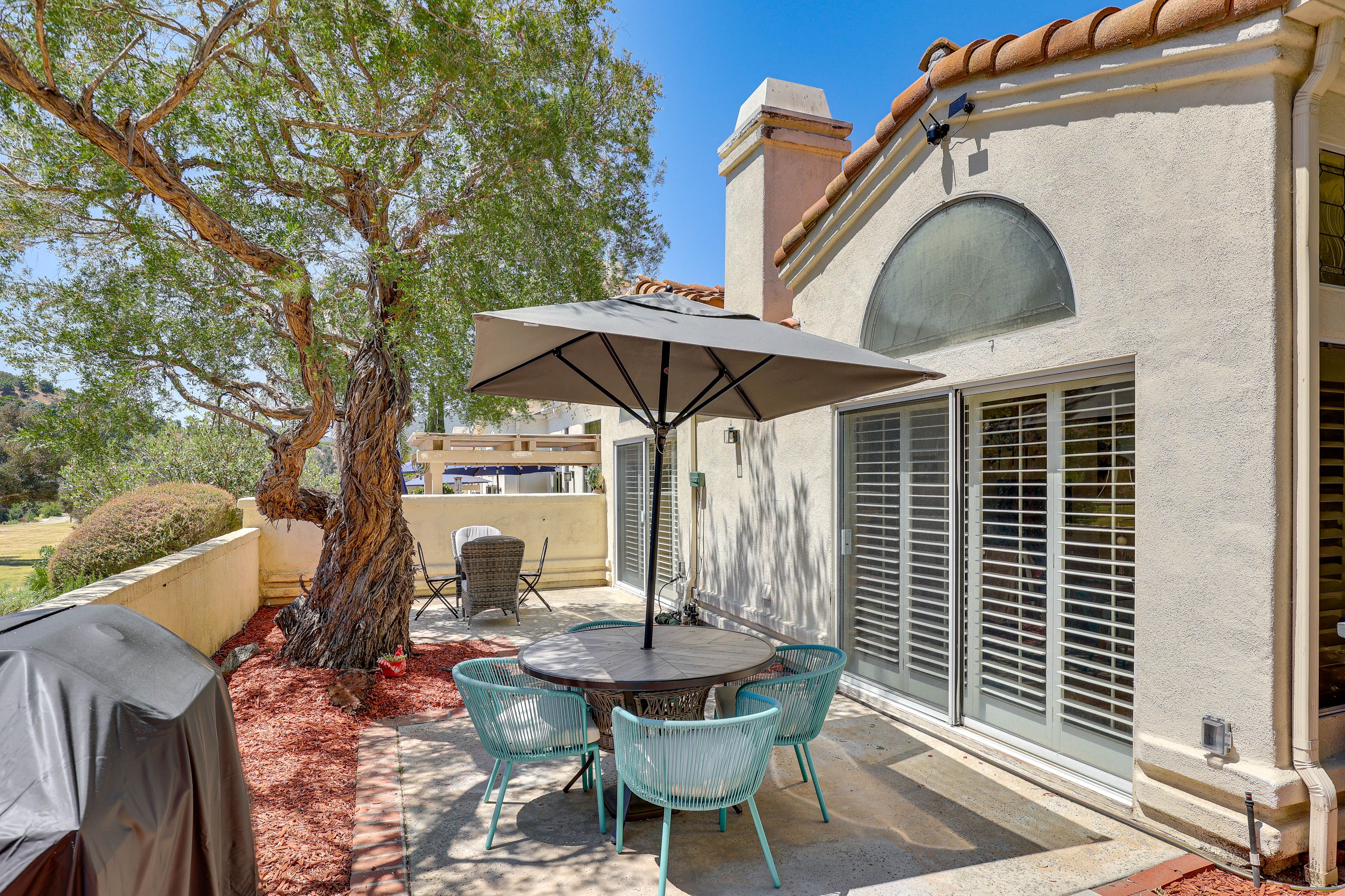 Patio | Gas Grill | Mountain Views