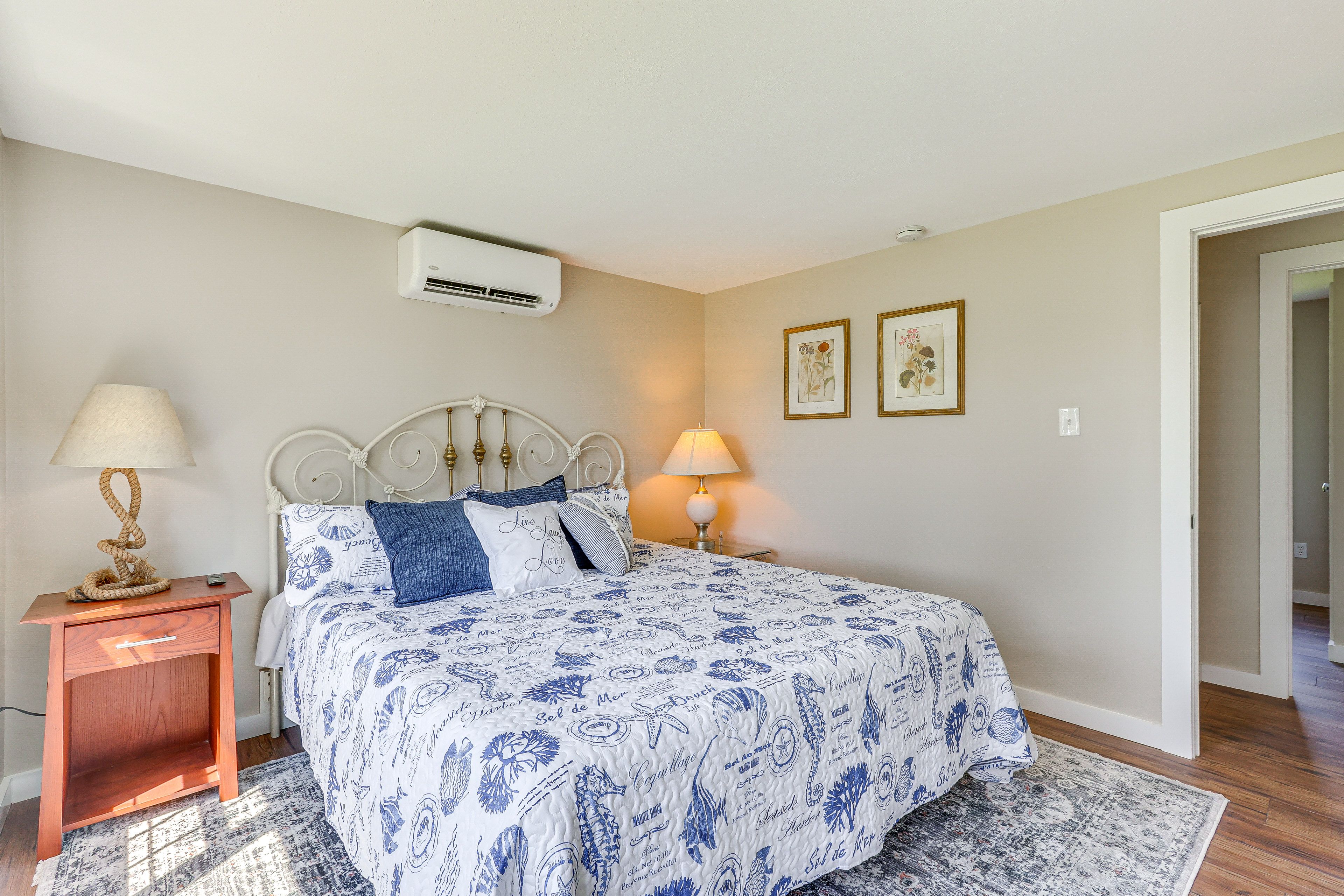 Bedroom 1 | California King Bed | Laptop-Friendly Workspace | Linens Provided