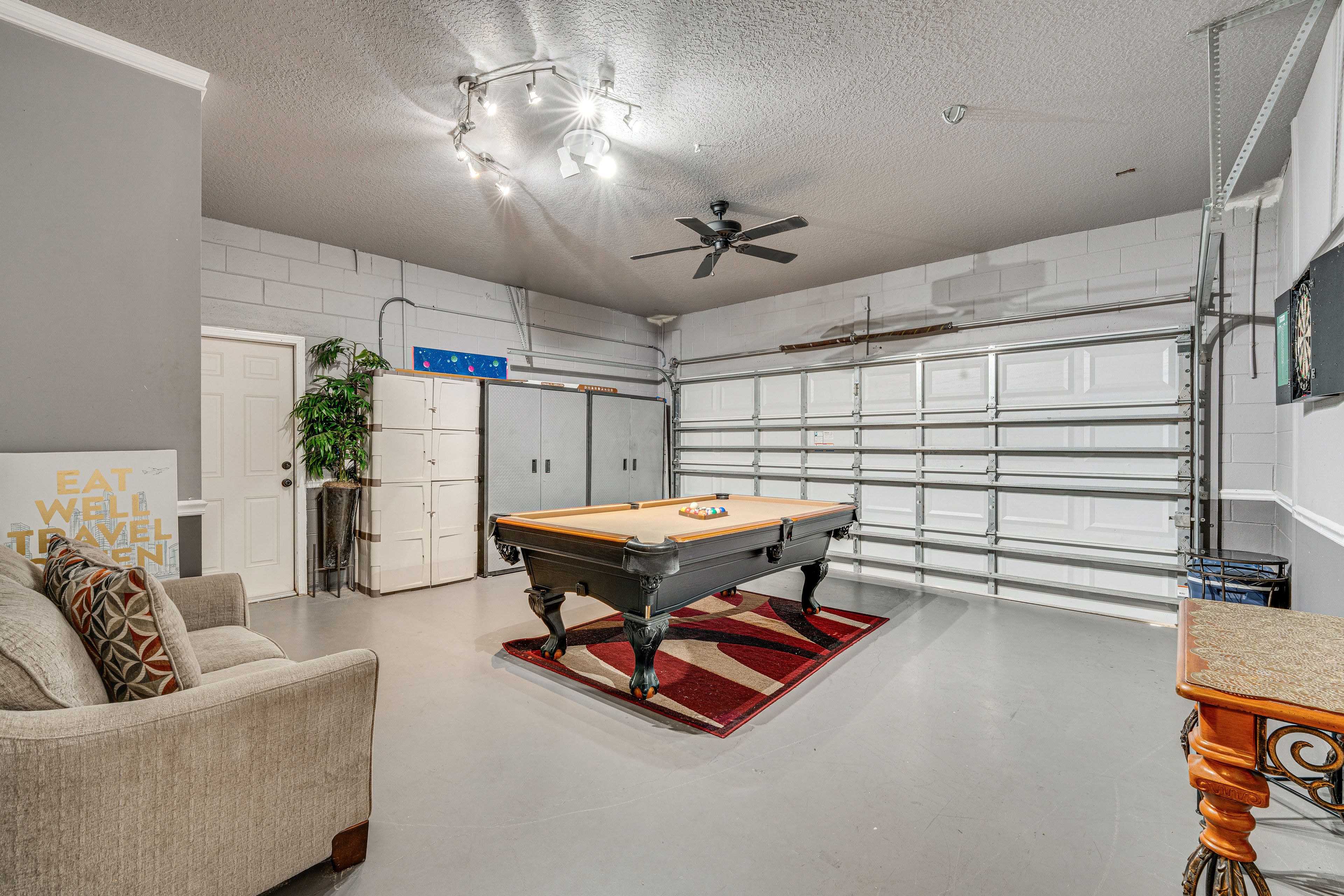 Game Room (Garage) | Flat-Screen TV | Dart Board | Pool Table | 1st Floor