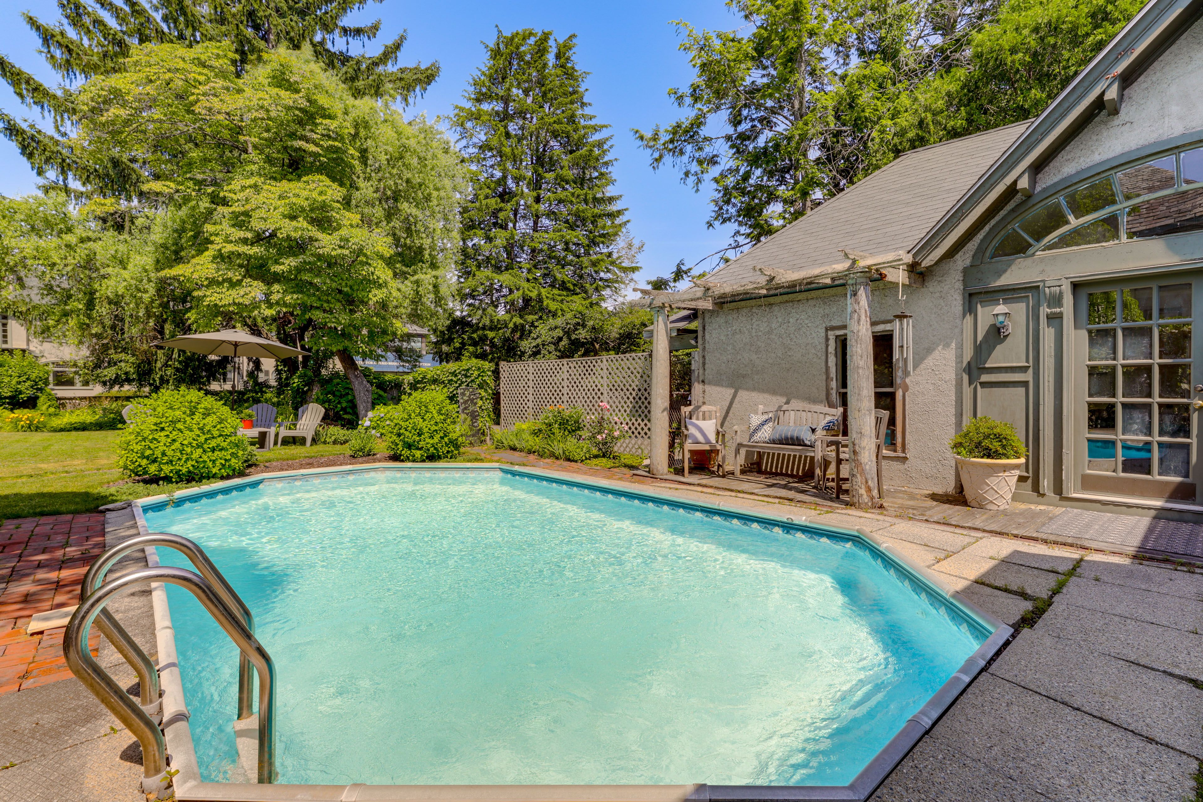 Carriage House Exterior | Shared Pool (Unheated)