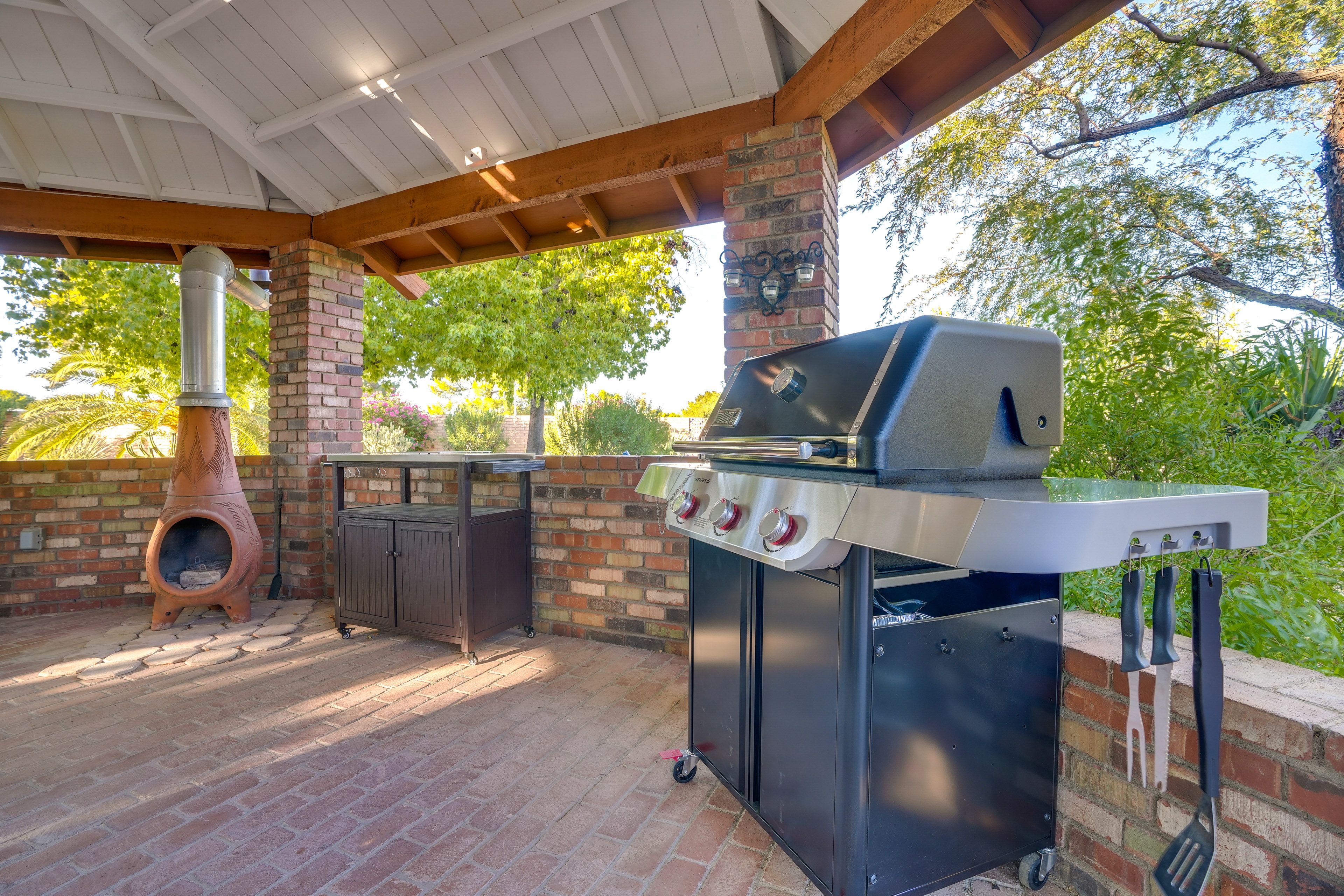 Wood-Burning Chiminea | Gas Grill