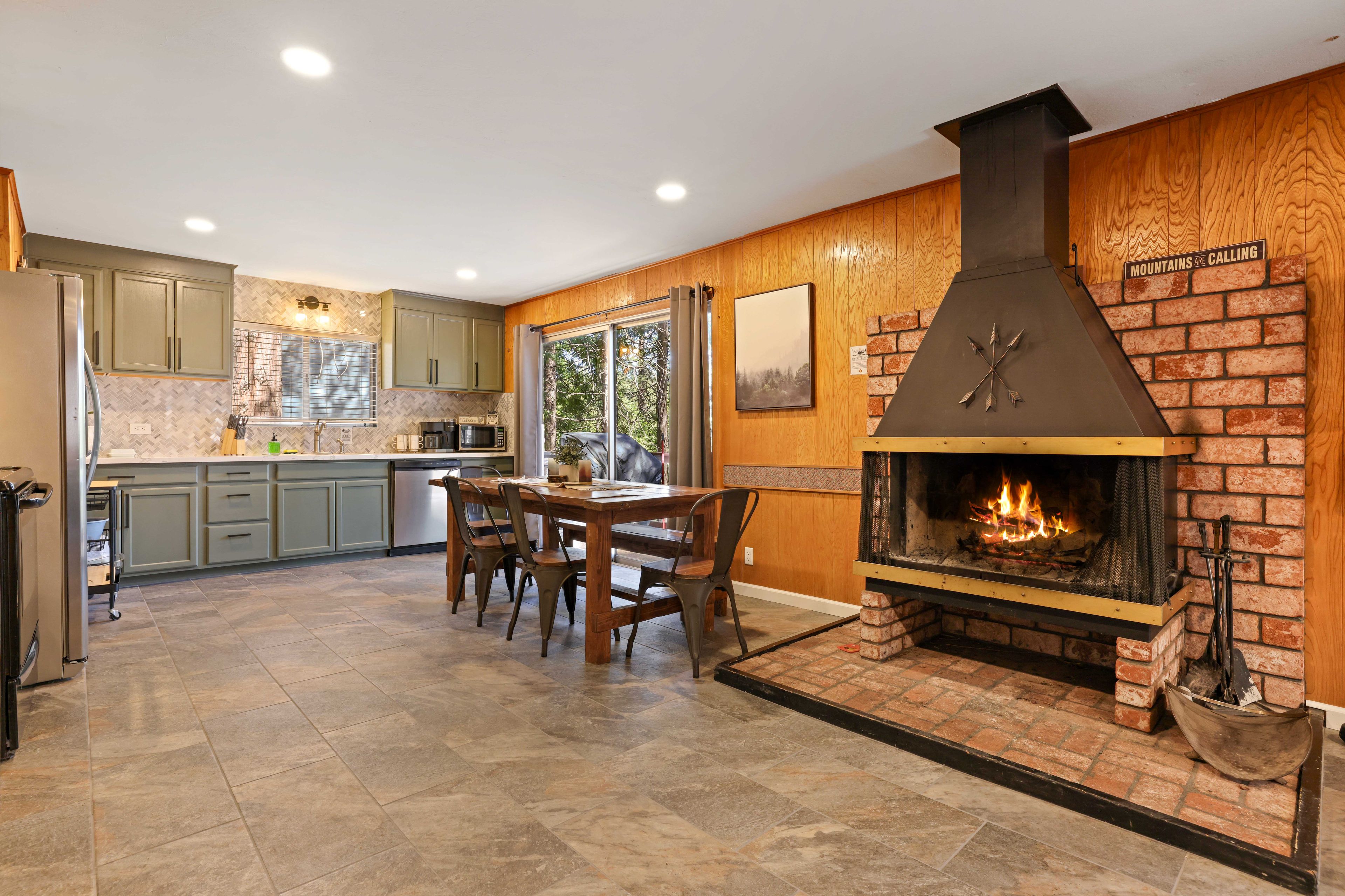 Kitchen | Dining Area | Fireplace
