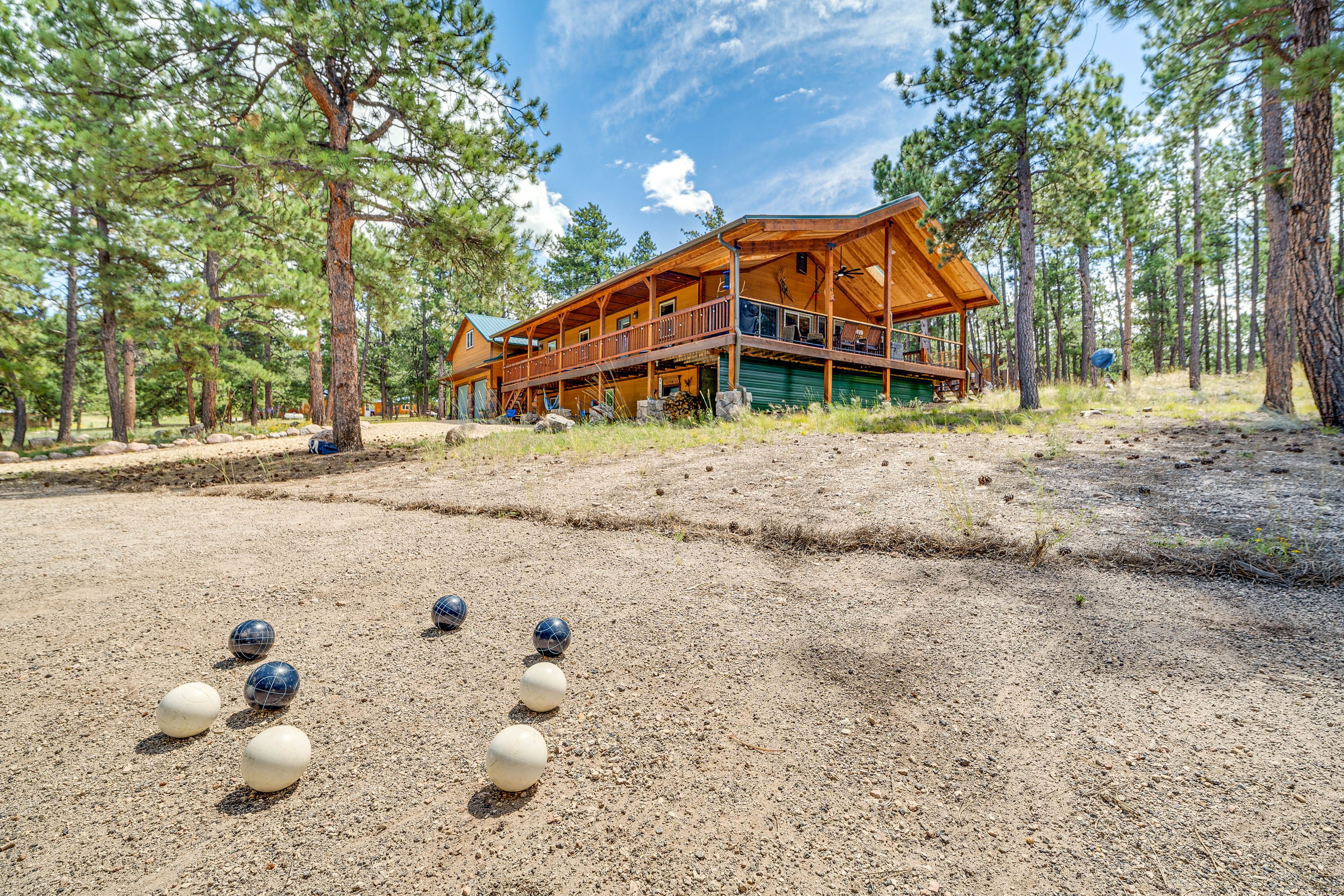 Cabin Exterior | Wraparound Deck | Private Yard | Bocce Ball