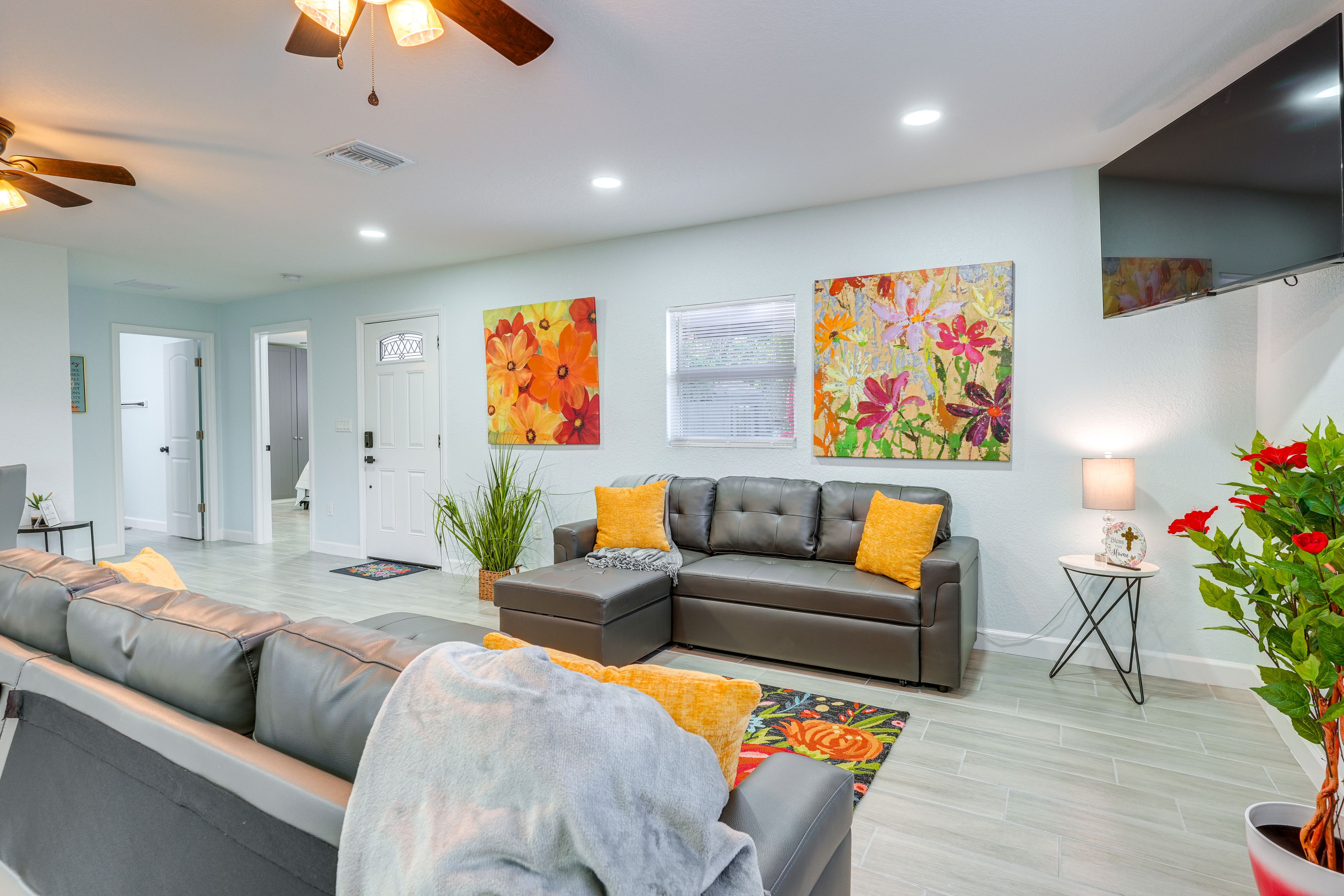 Living Room | 2 Full Sleeper Sofas | Central A/C & Heating | Smart TV