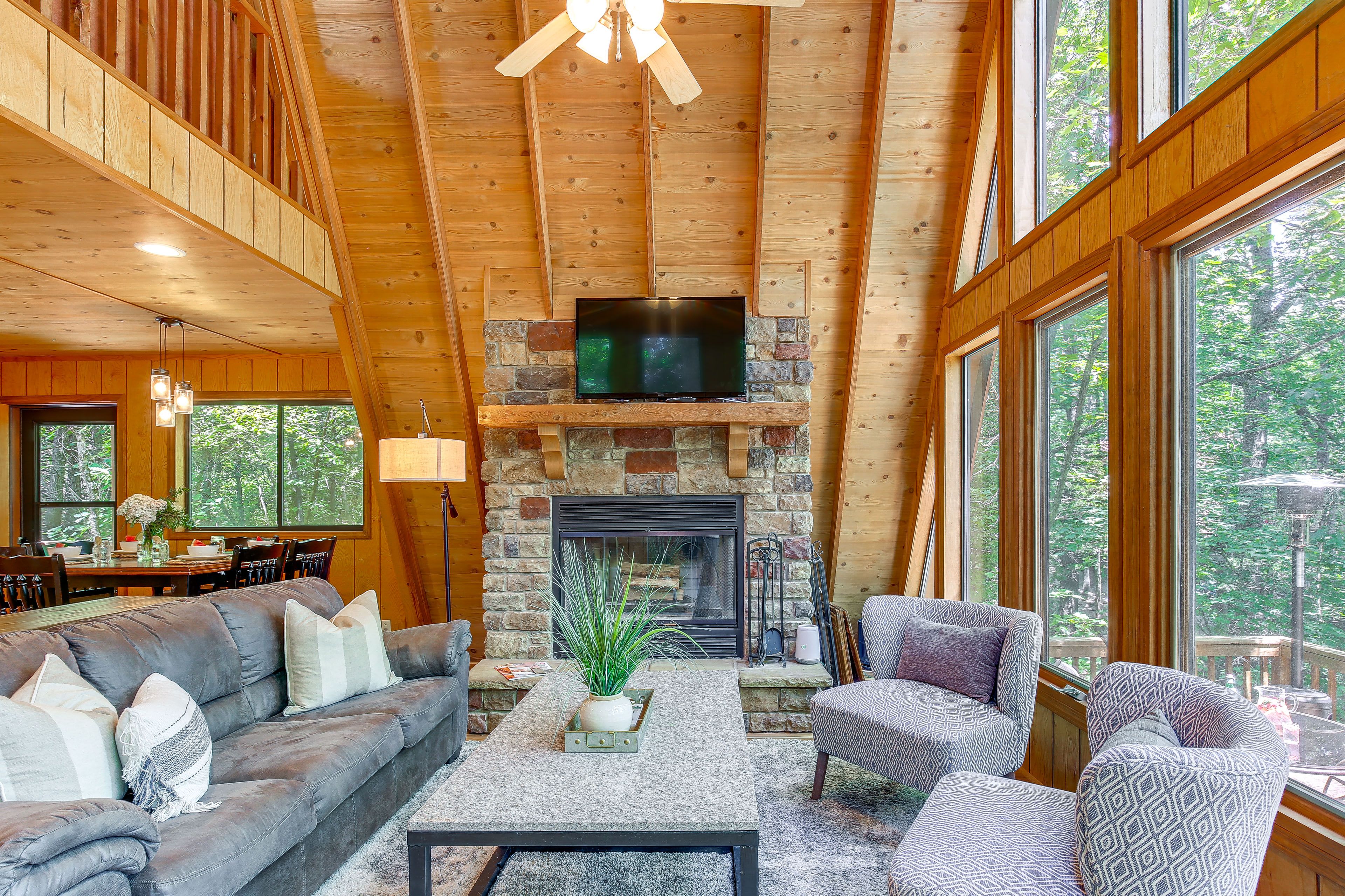 Living Room | Fireplace | Central Heating & A/C | 1st Floor