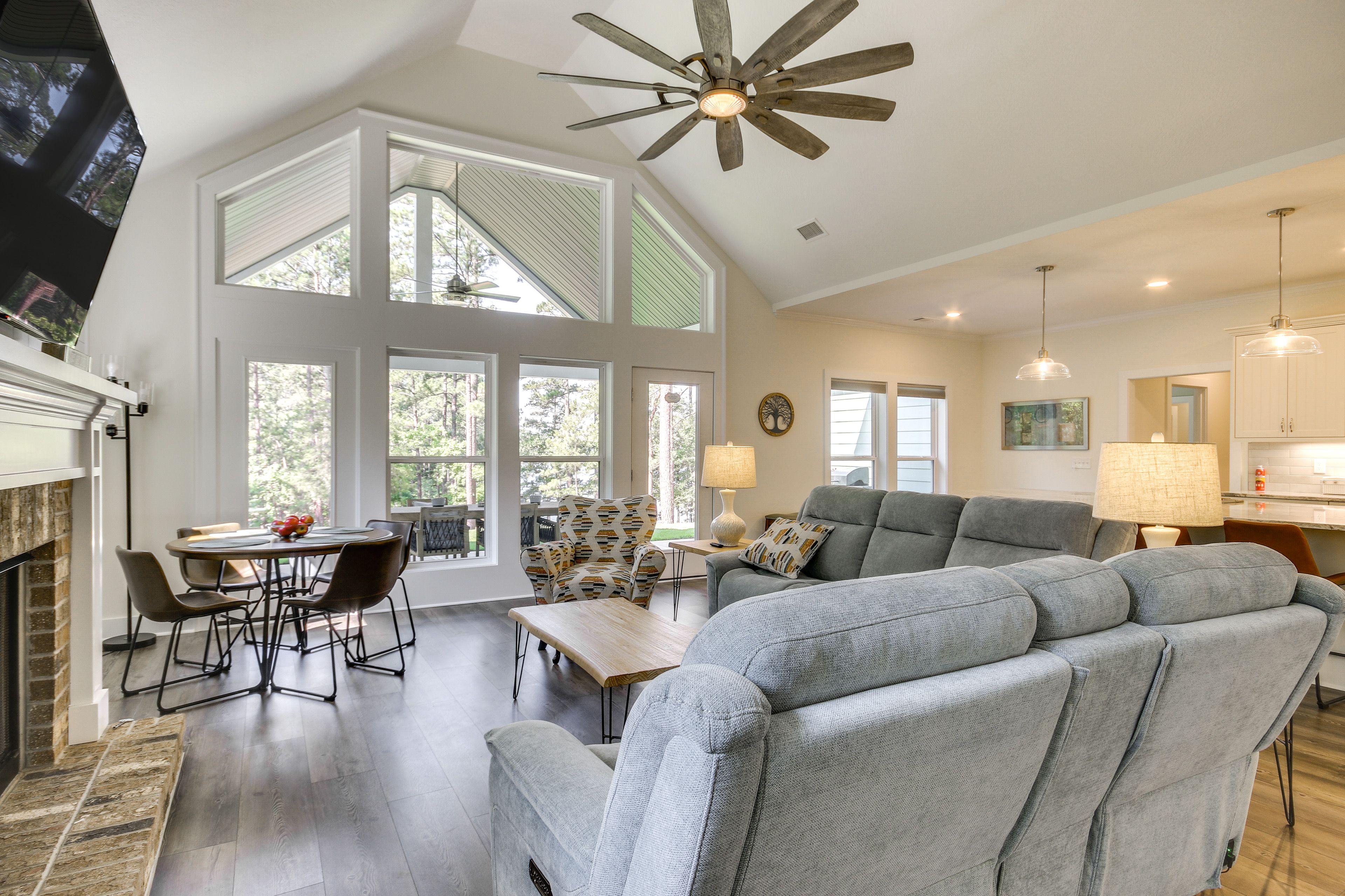 Living Room | Free WiFi | Central Heat & A/C | Fireplace