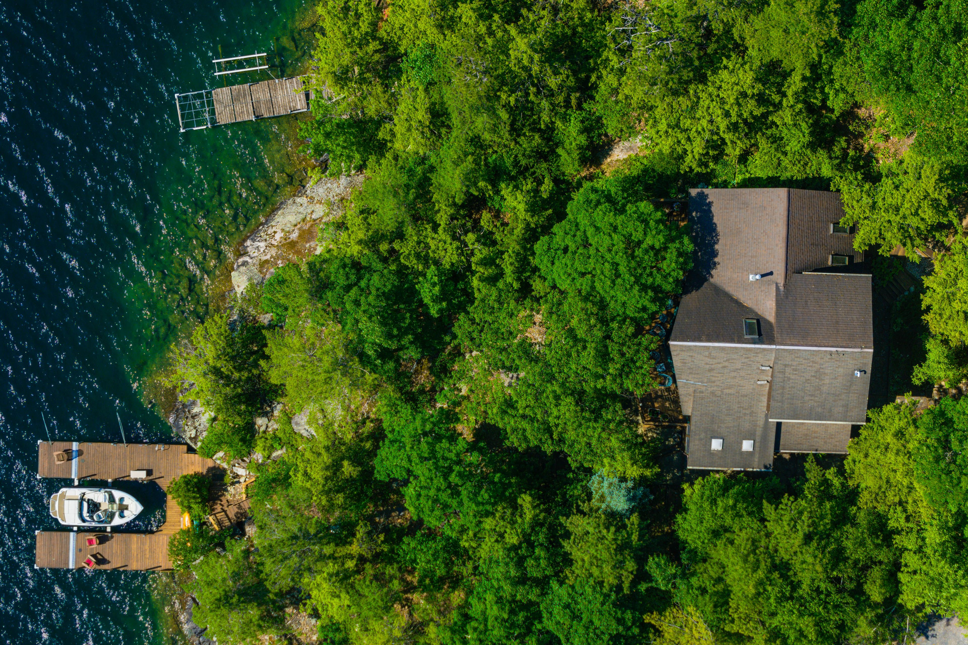 Home Aerial View | Private Boat Dock