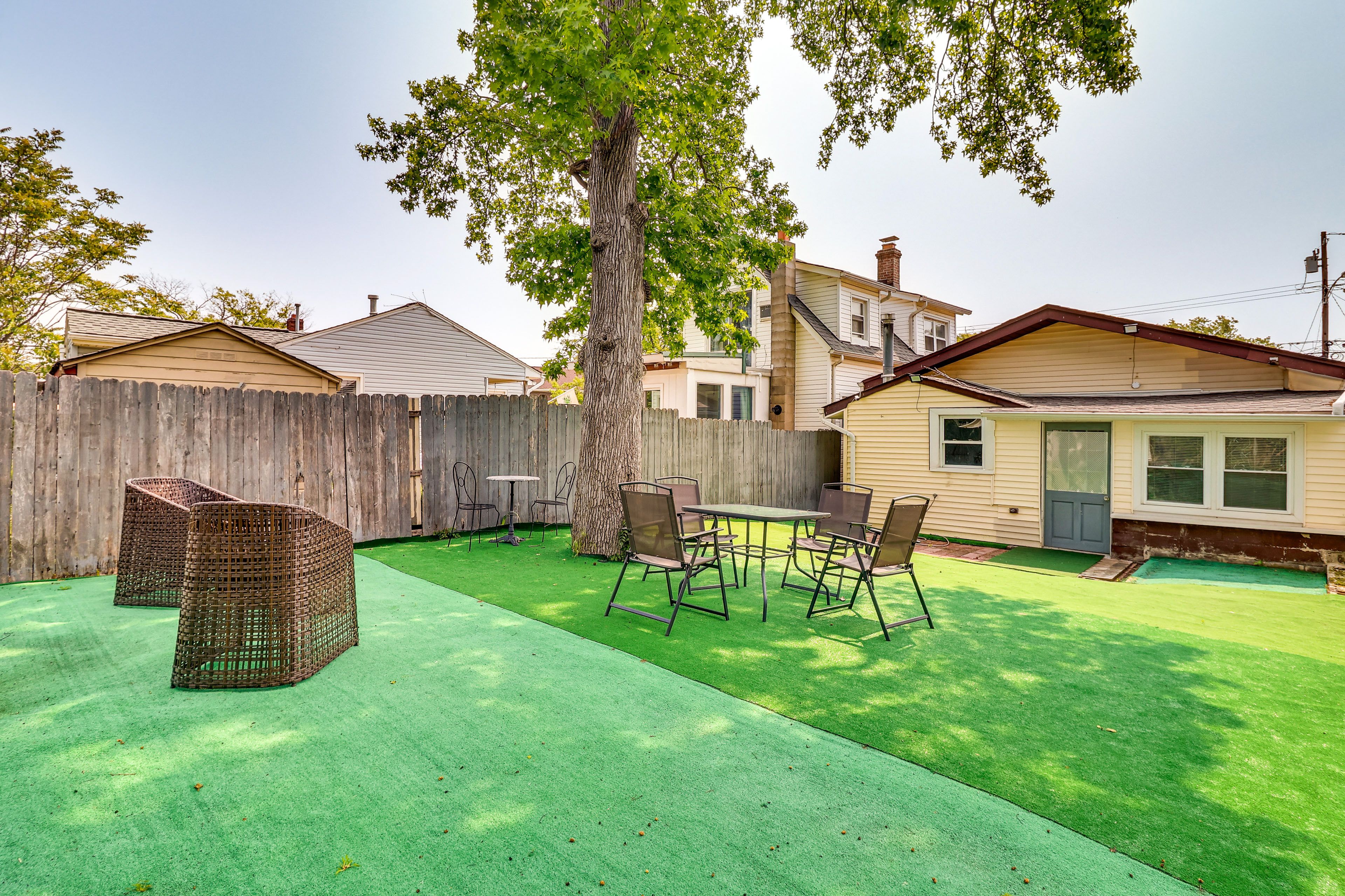 Private Backyard Area | Steps to Runaway Rapids Waterpark