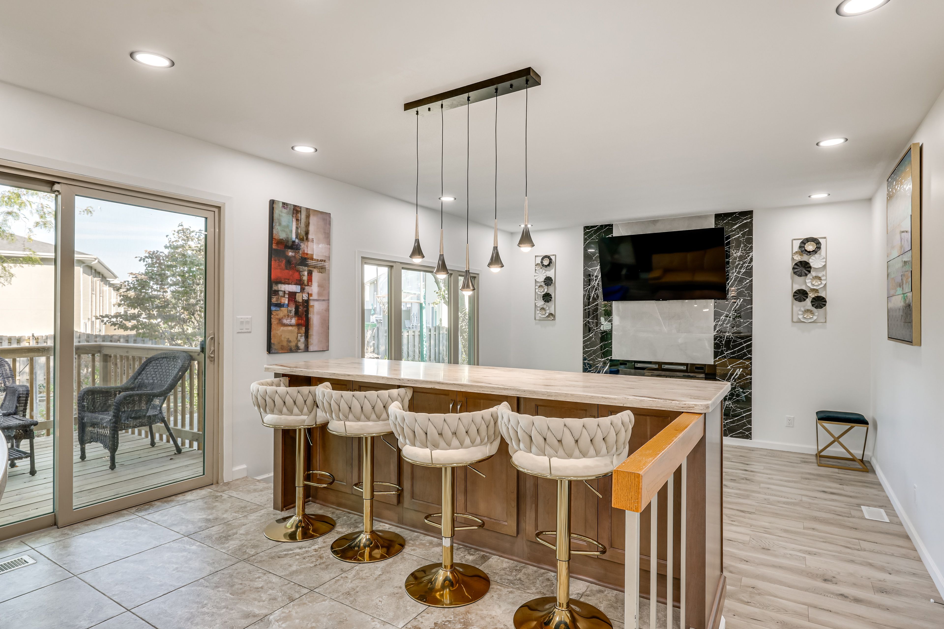Family Room | Dry Bar | Electric Fireplace | 2nd Floor