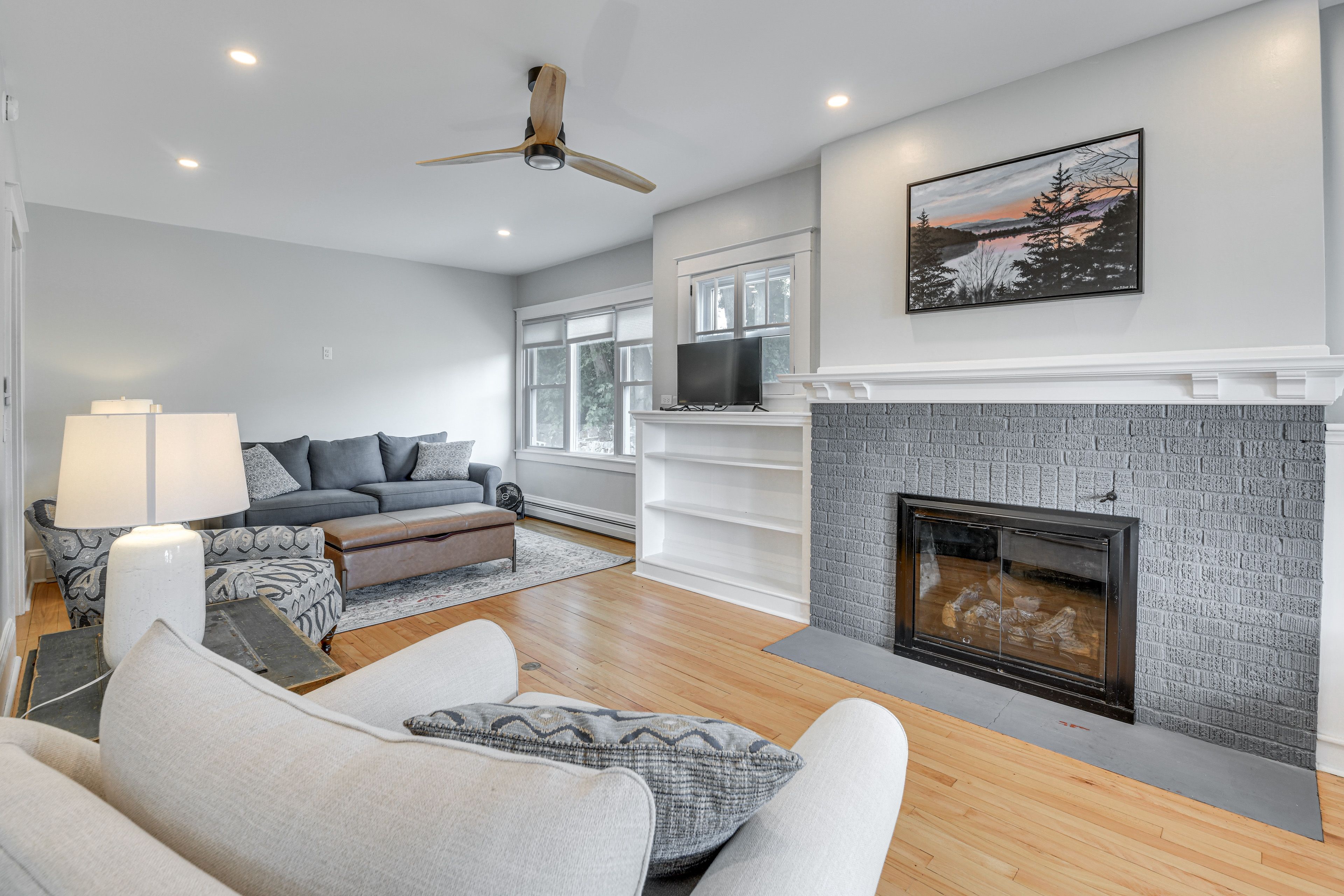 Living Room | Free WiFi | 1st Floor | Electric Fireplace