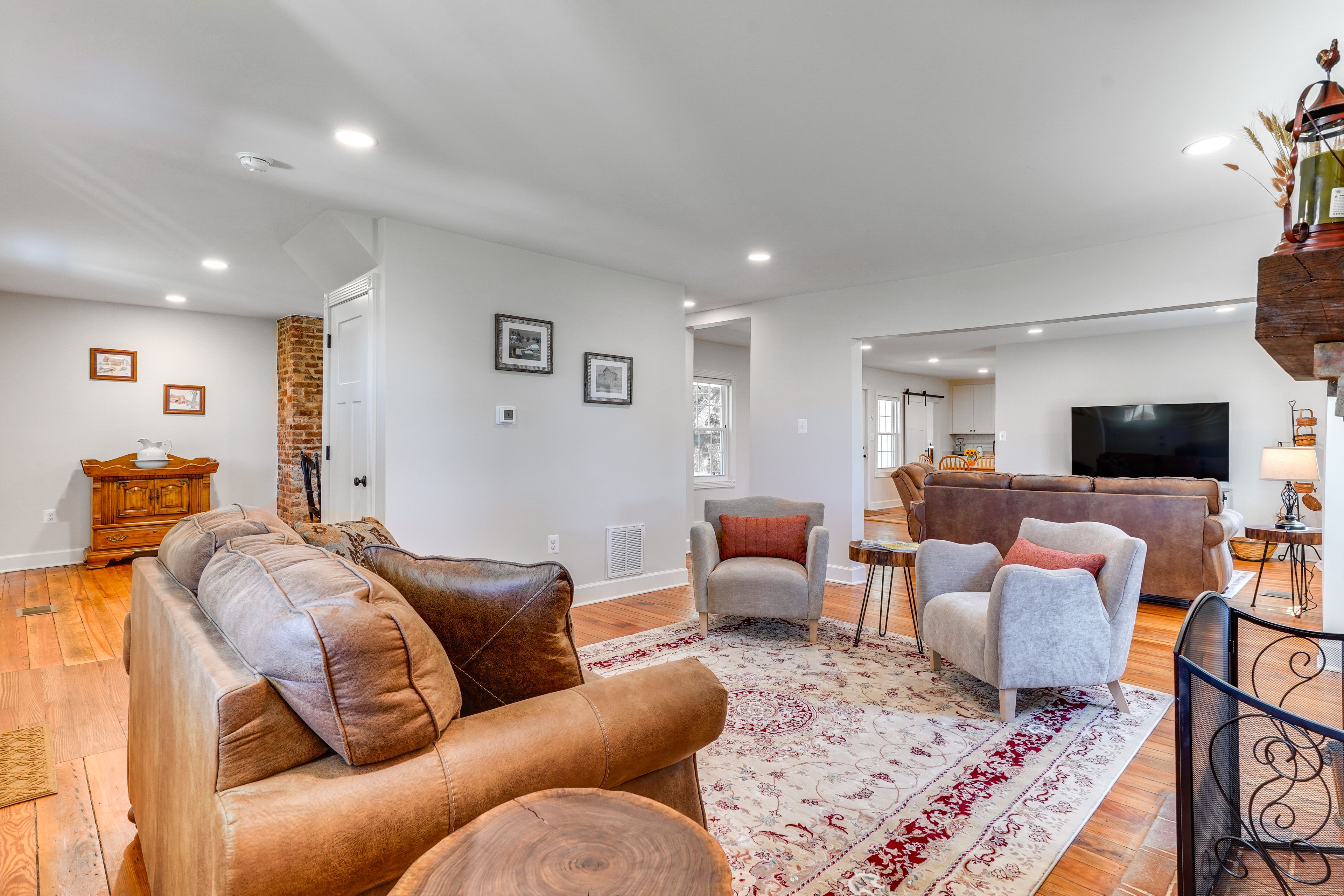 Living Room | 2-Story Home | Bedroom/Full Bathroom on 1st Floor