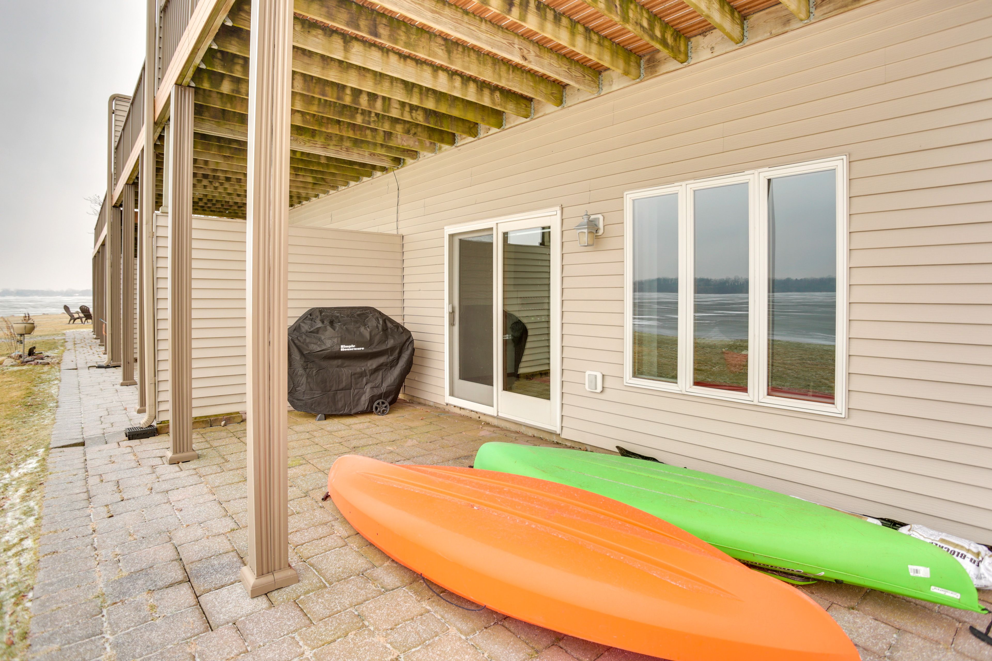 Patio | Lower Level | Gas Grill | 2 Kayaks
