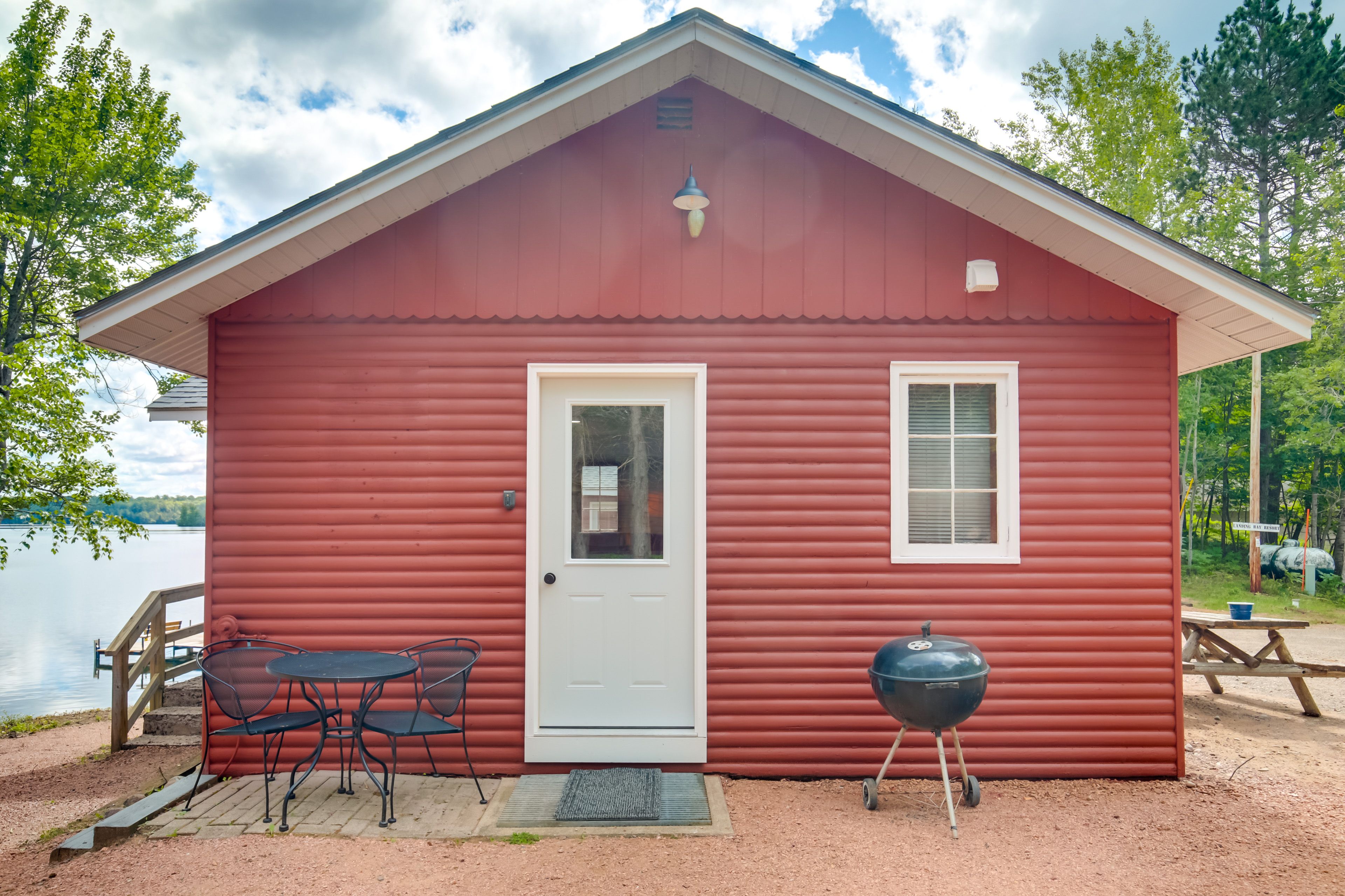 Cabin Exterior | Picnic Table | Charcoal Grill