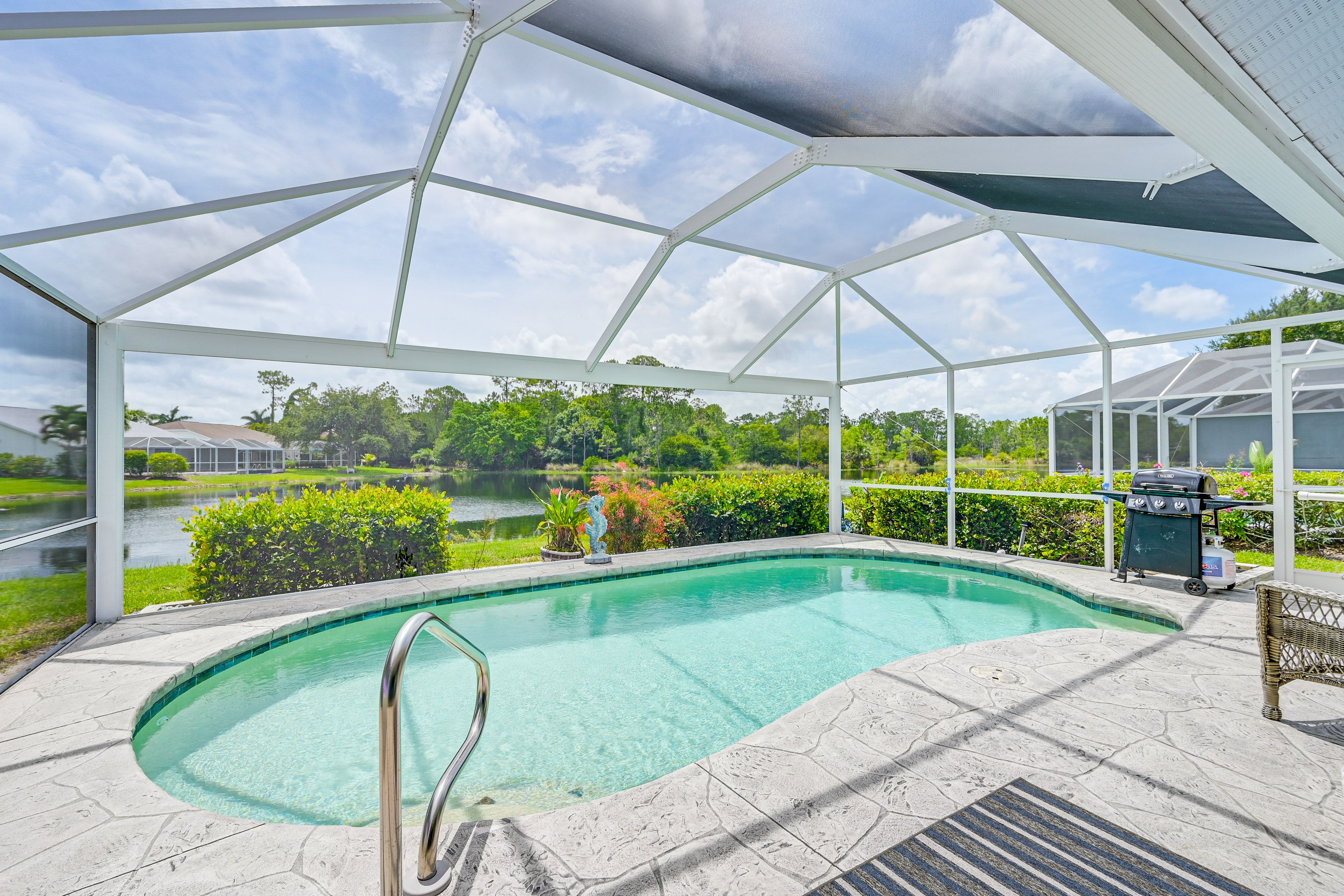 Lanai | Private Pool | Gas Grill | Water Views