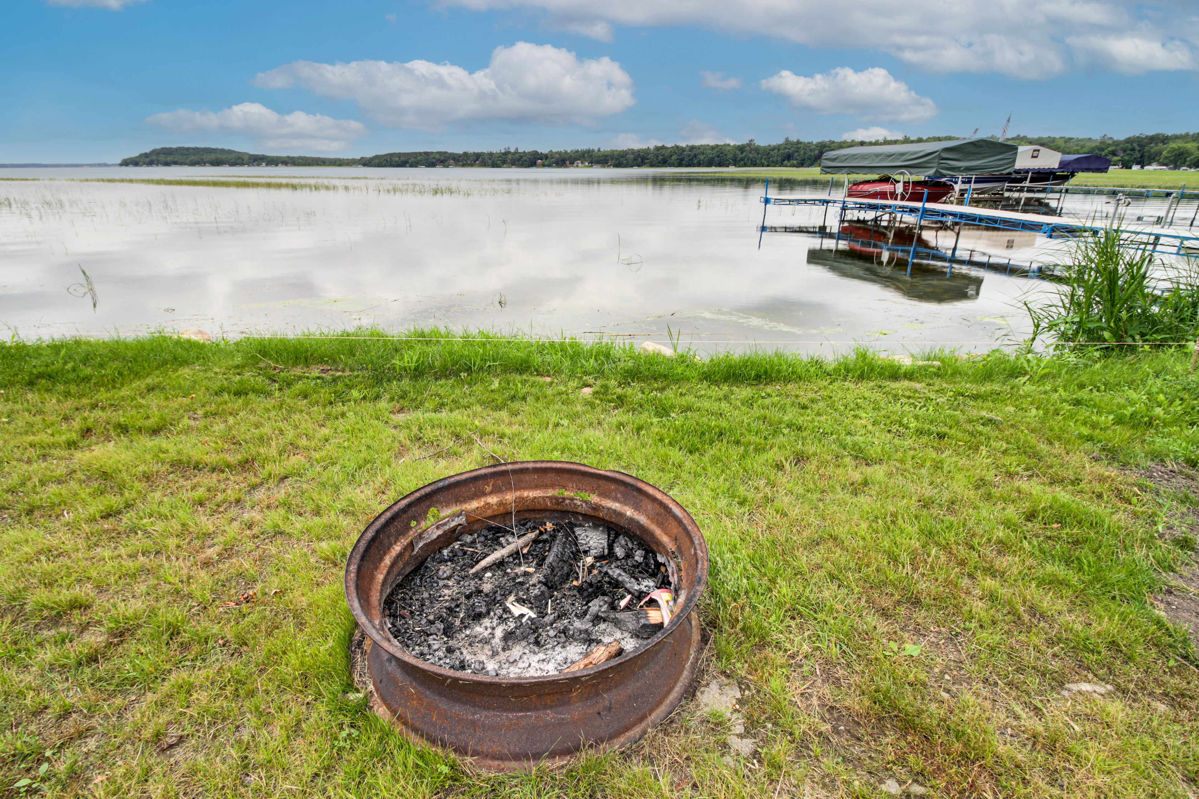 Cabin Exterior | Fire Pit | Lake Views & Access