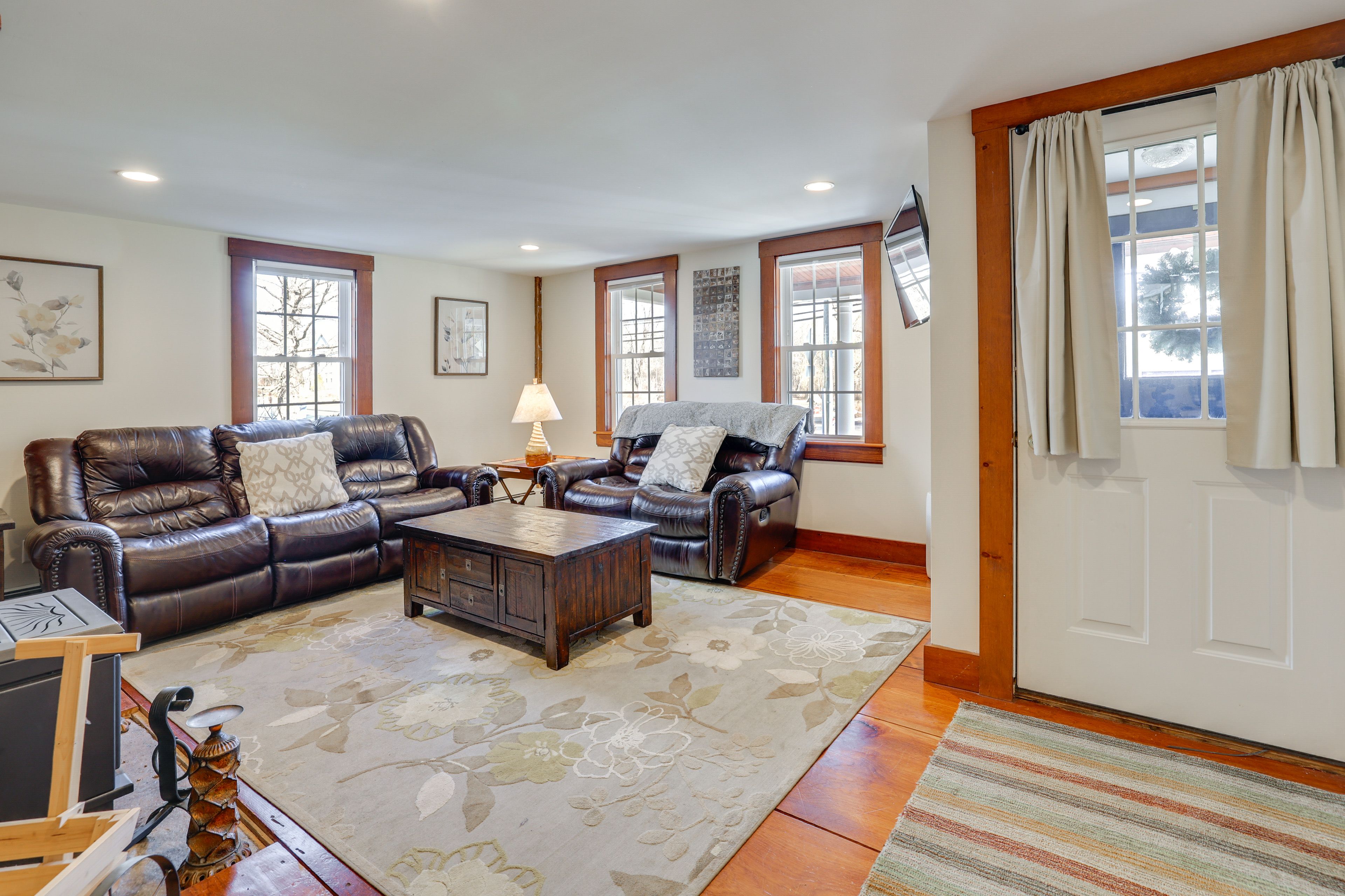 Living Room | Smart TV | Window A/C Units | Decorative Pellet Stove