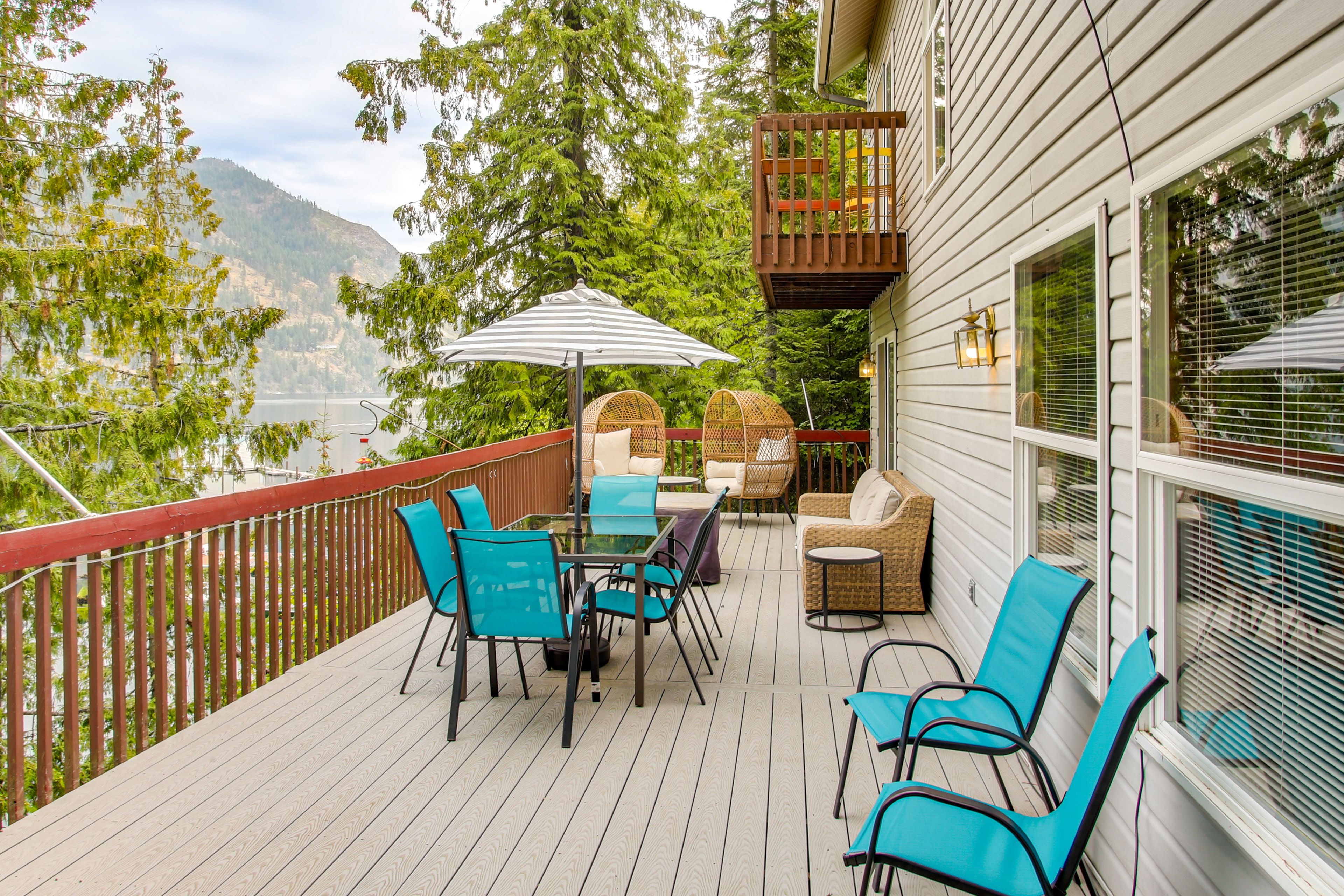 Furnished Deck | Outdoor Dining & Seating | Lake Views | Gas Grill