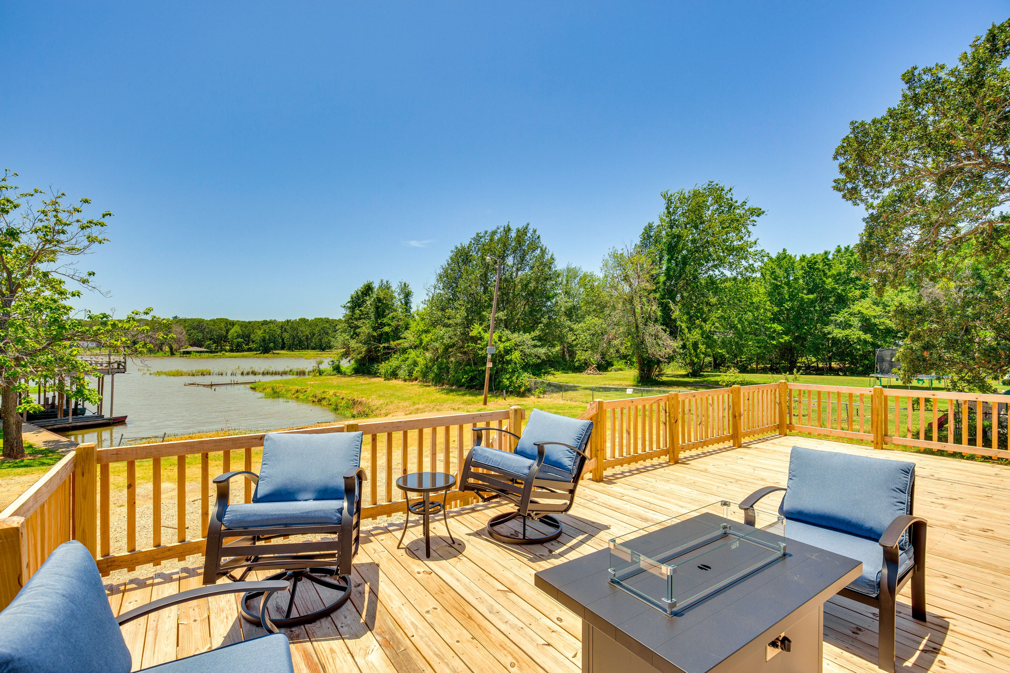 House Exterior | Furnished Deck | Gas Fire Pit | Water Views | Private Boat Ramp