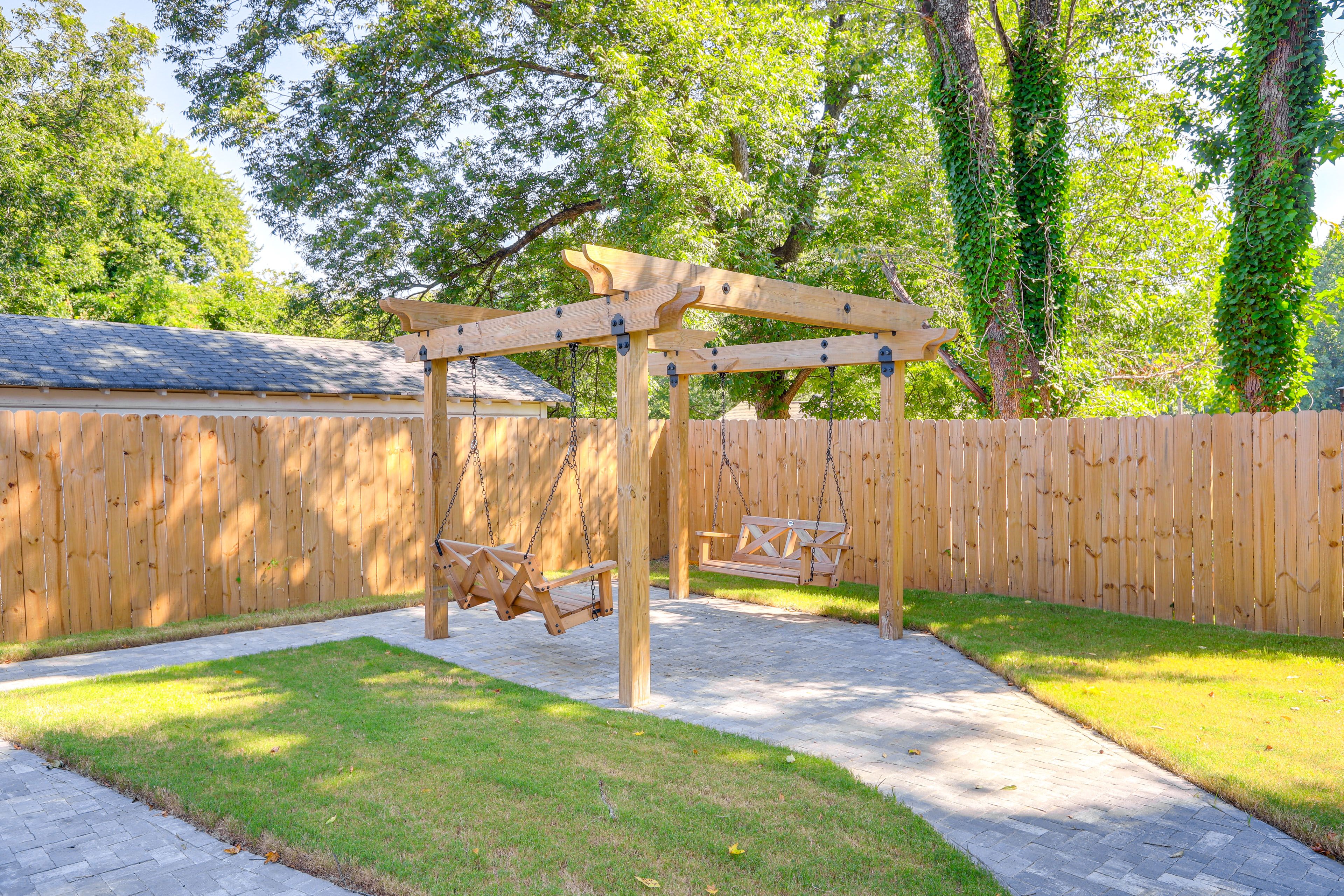 Fenced-In Yard | Pergola w/ 2 Swings