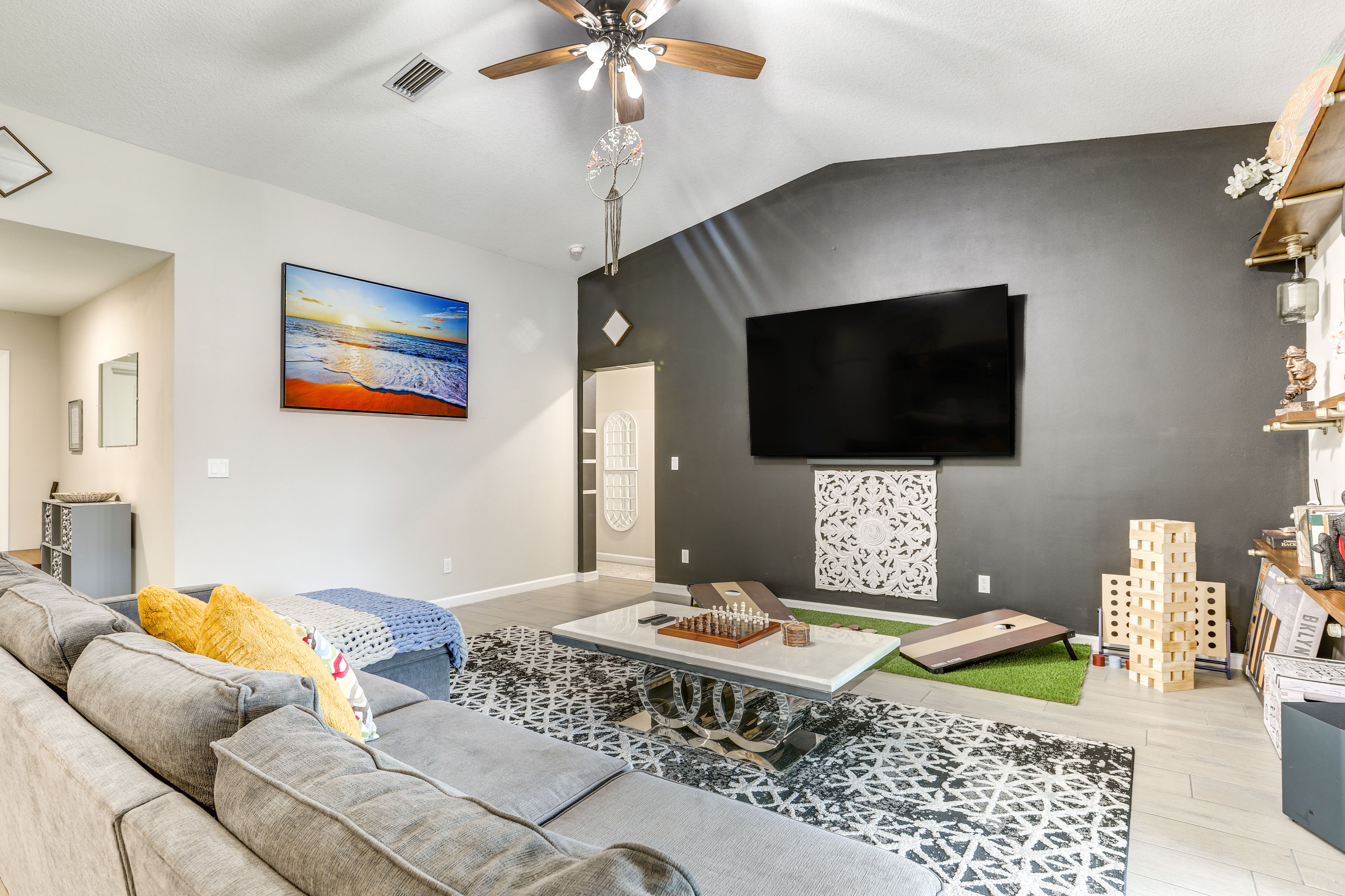 Living Room | Smart TV | Central A/C | Single-Story Home