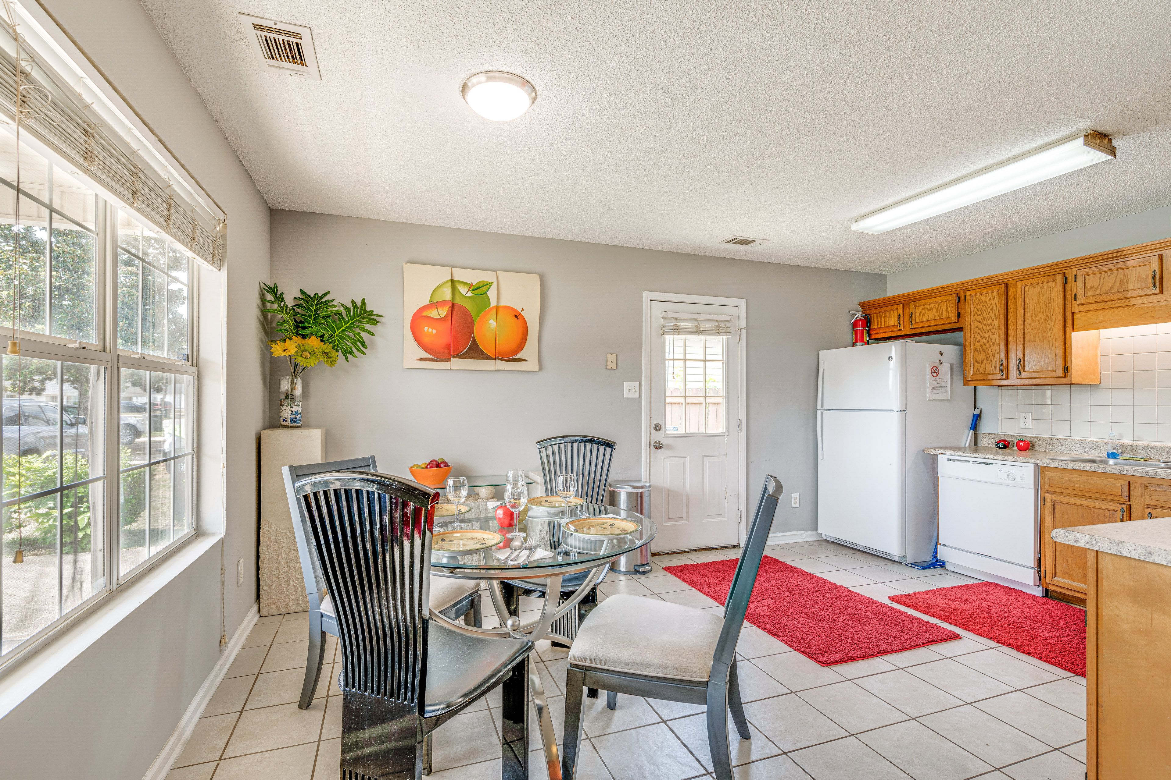 Kitchen & Dining Area | Central A/C & Heating
