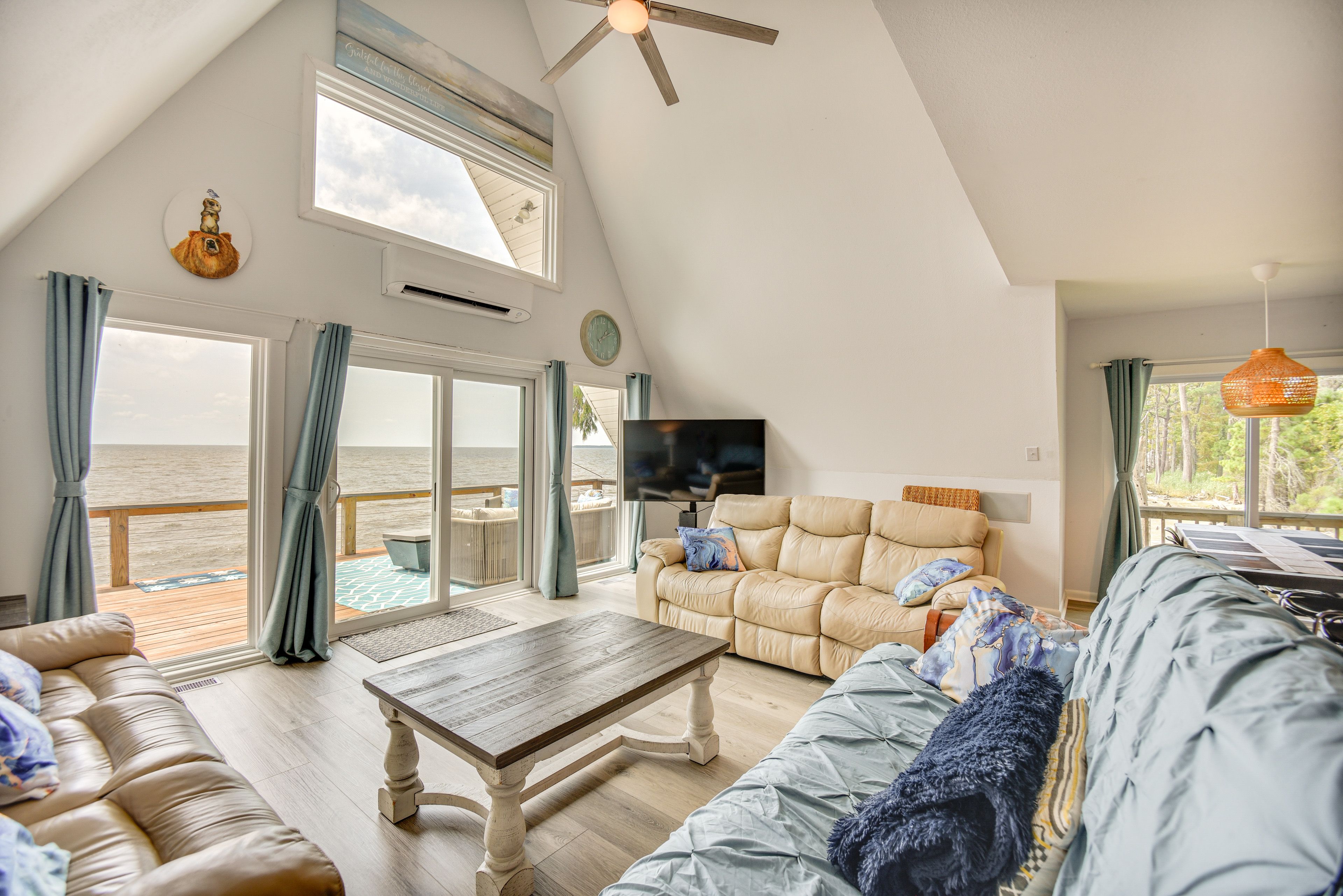 Living Room | King Futon | 1st Floor | Mini-Split Heating & A/C | Free WiFi