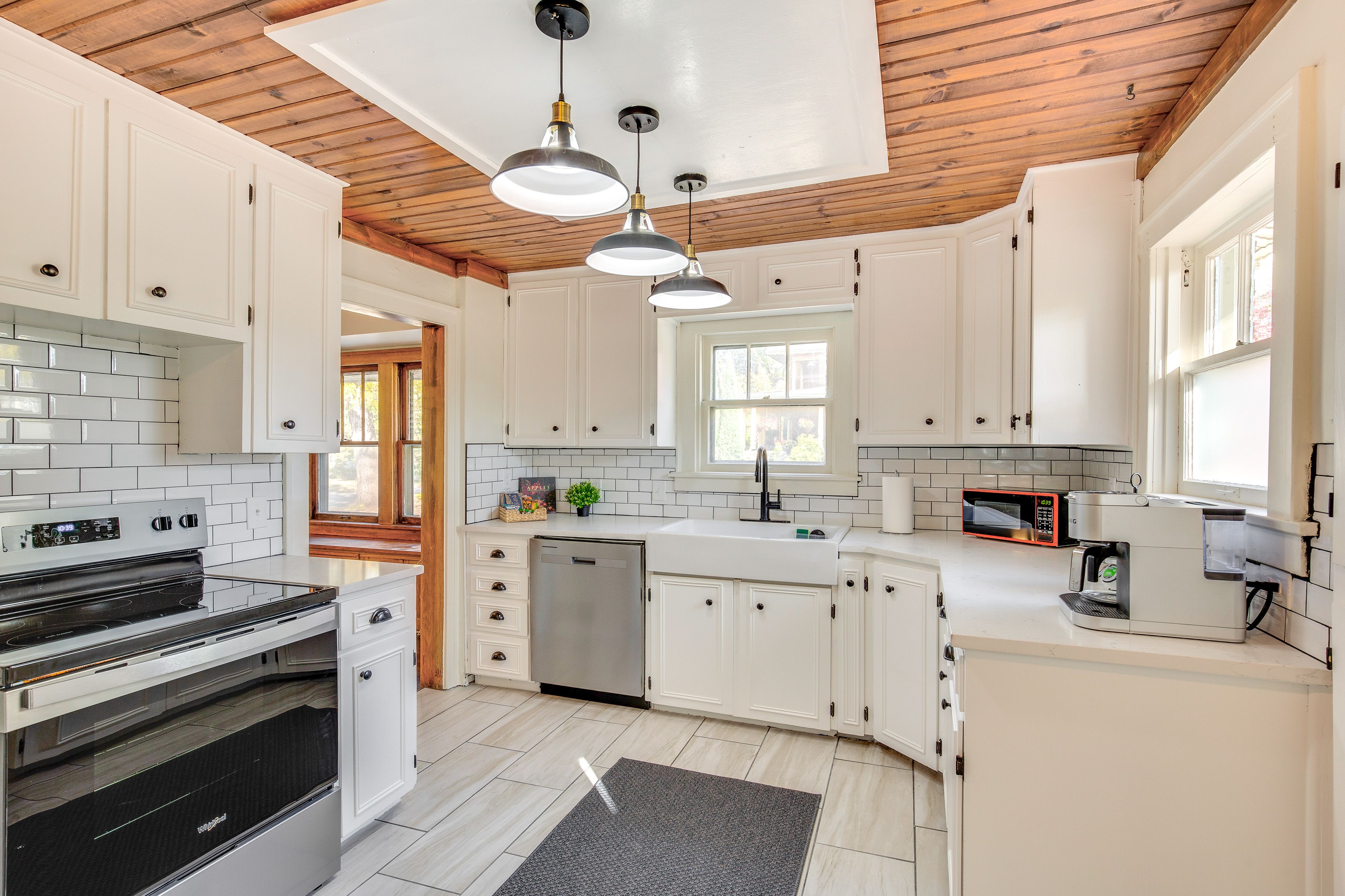 Kitchen | Central A/C & Heat | 2-Story Home