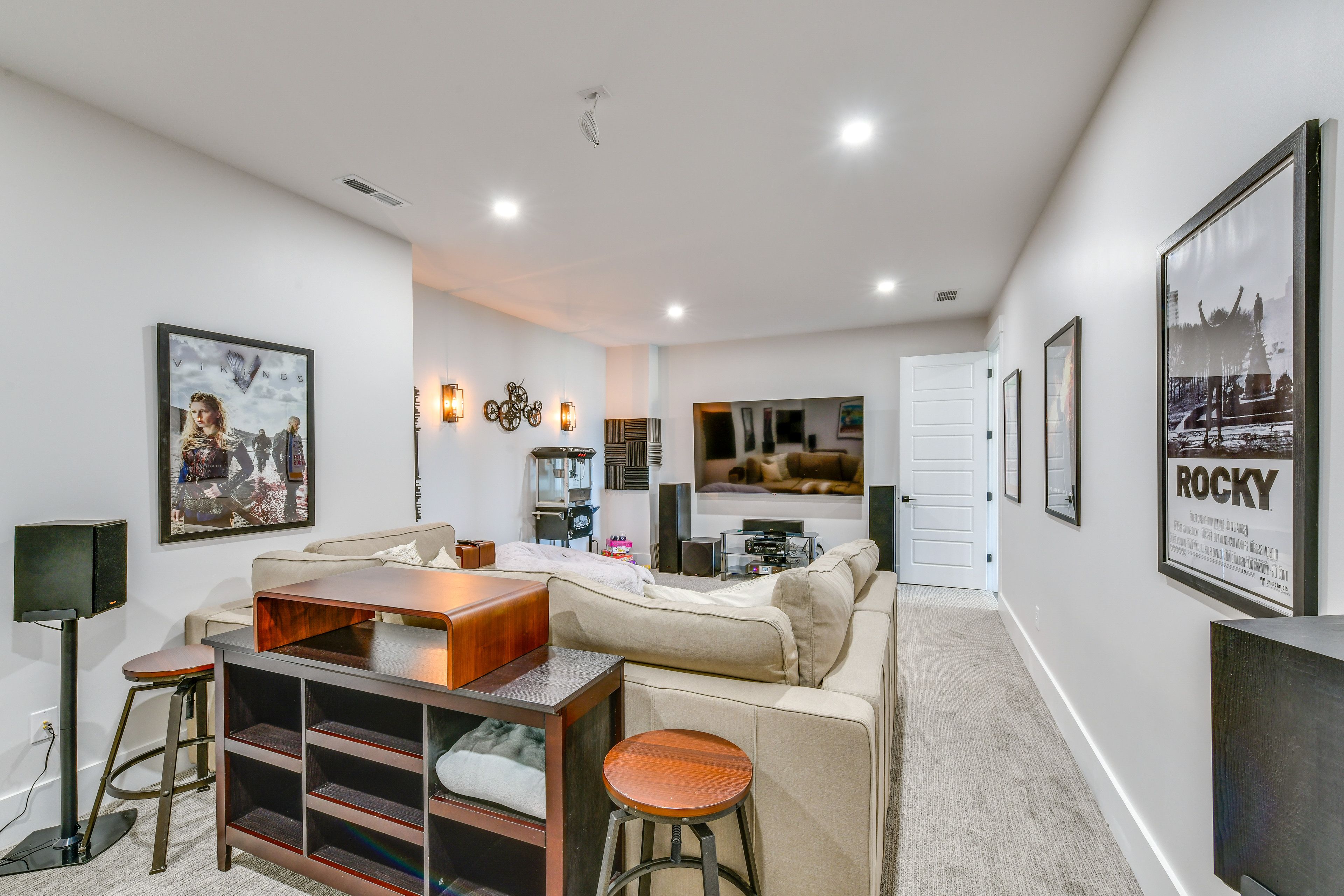Media Room | Basement | Home Theater System | Popcorn Machine