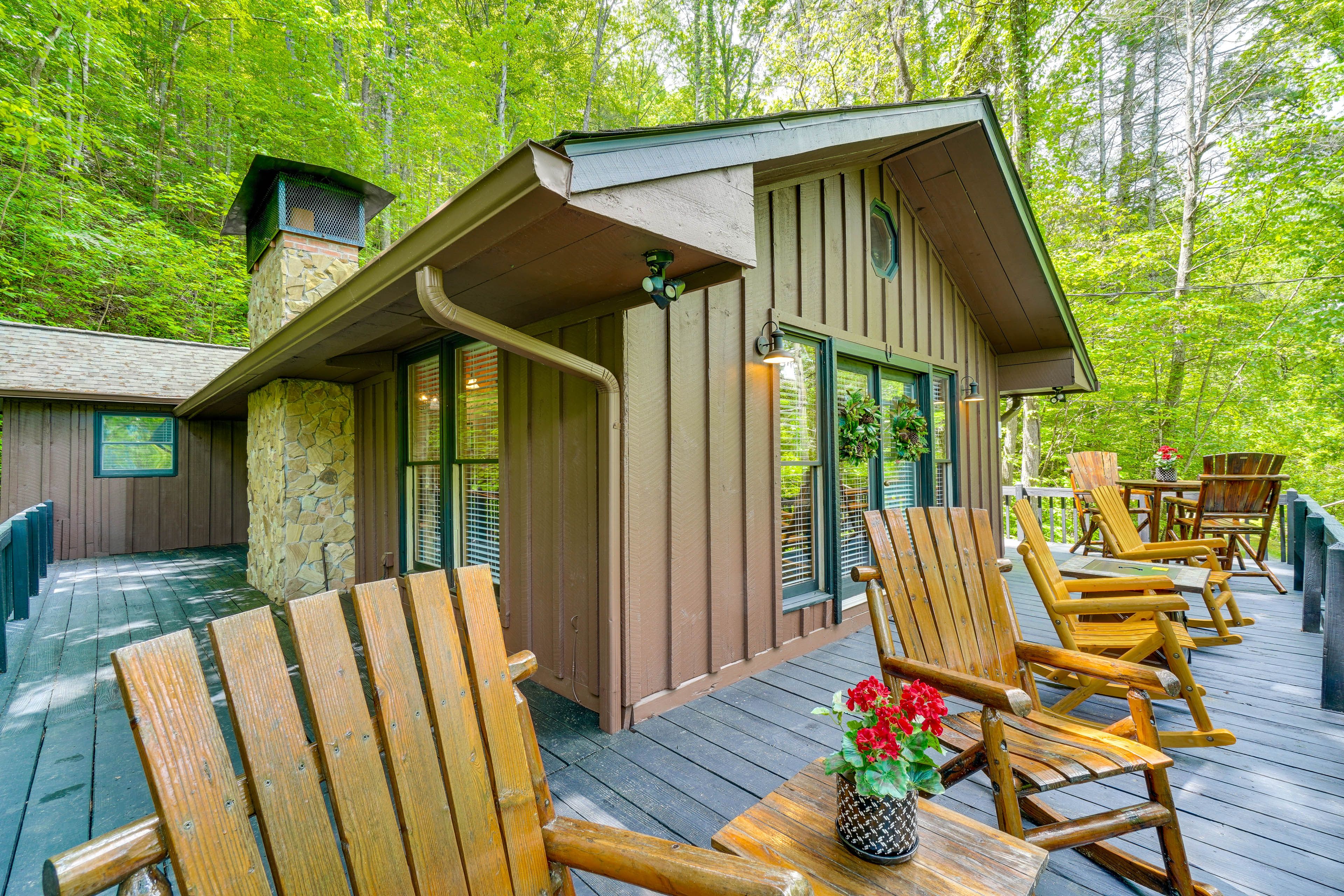Wraparound Deck | Gas Grill | Rocking Chairs