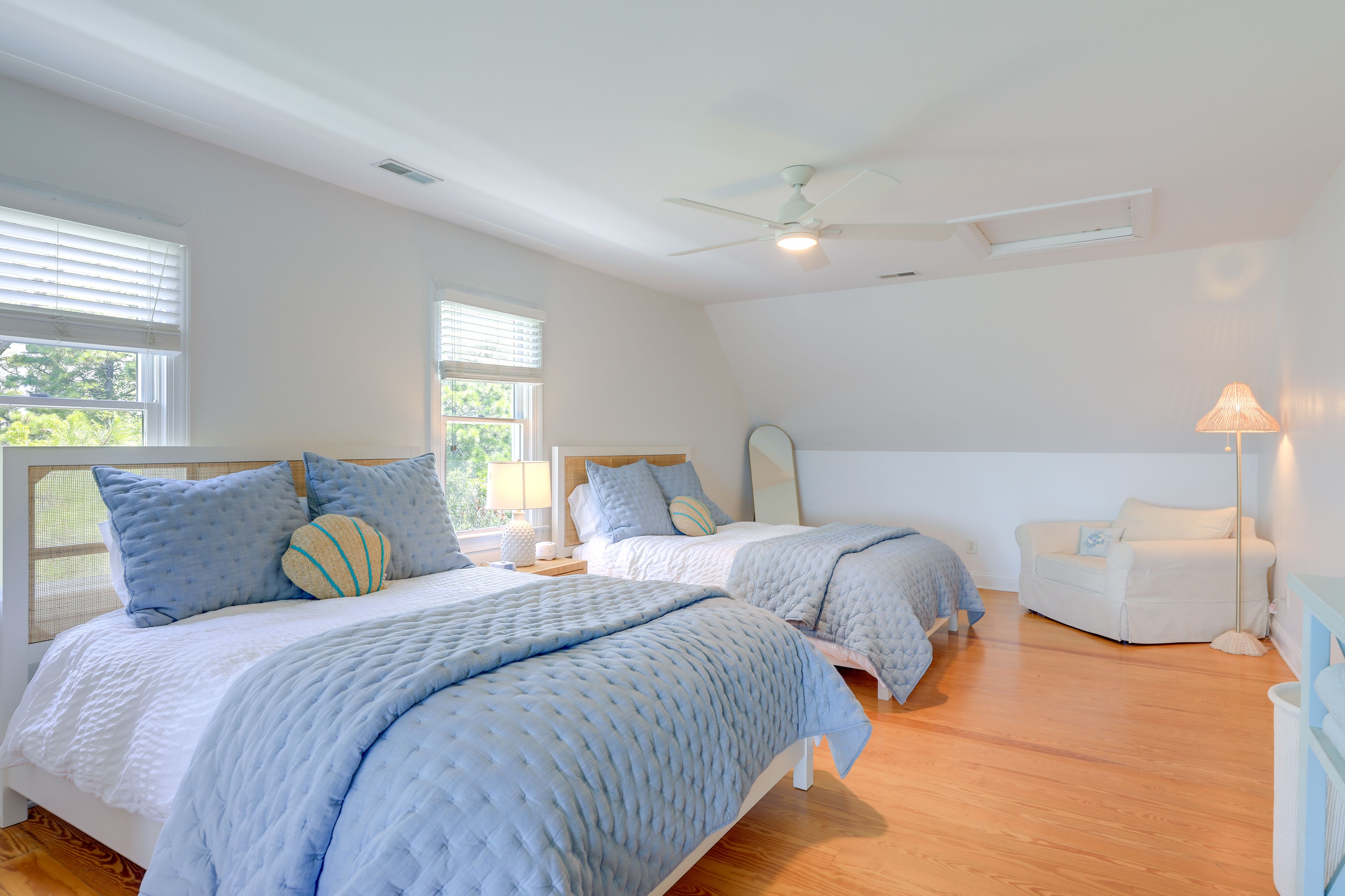 Bedroom 1 | 2 Queen Beds | Smart TV | Linens Provided | 3rd Level