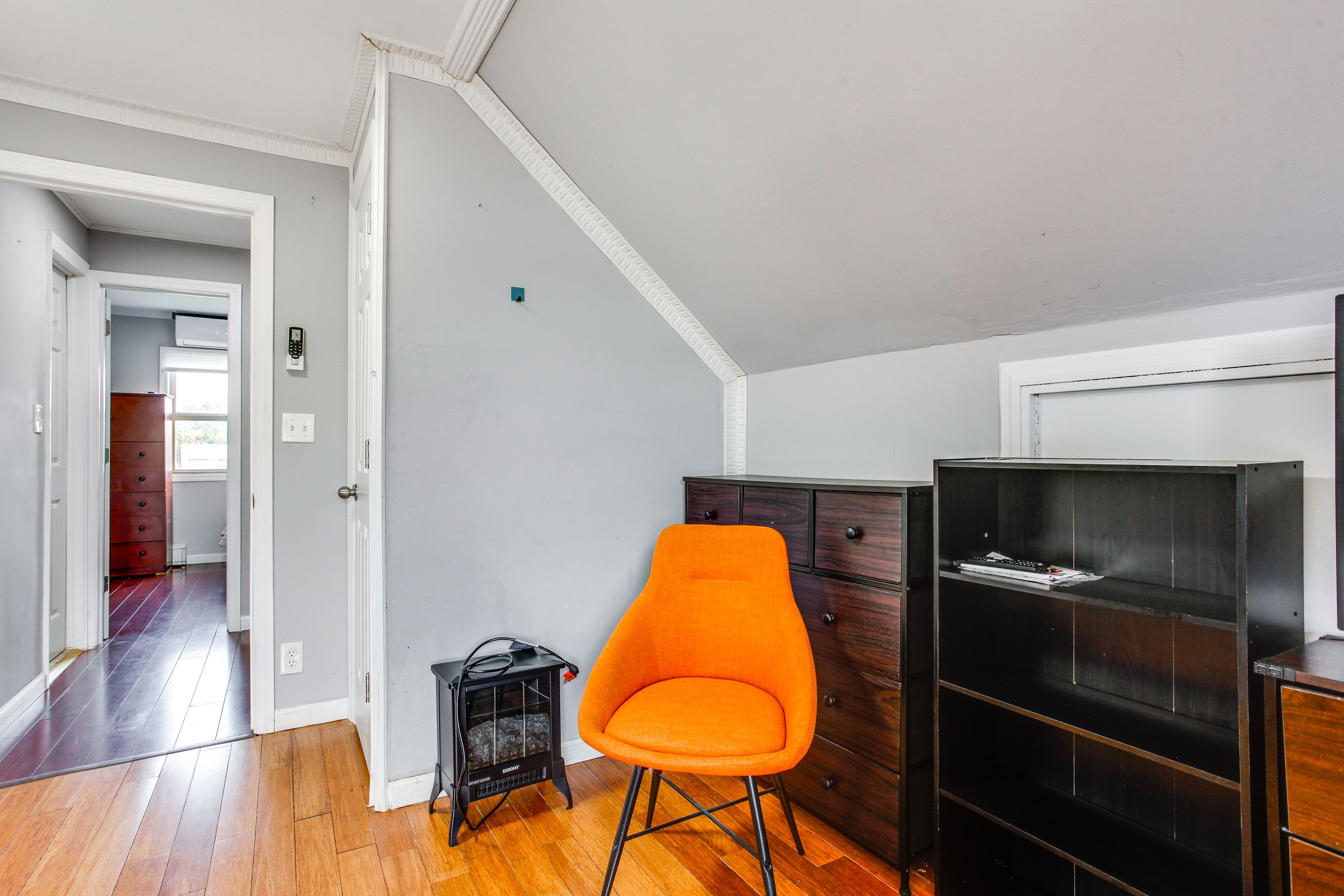Bedroom 1 | Storage Space | Hangers | TV | Keurig Coffee Maker