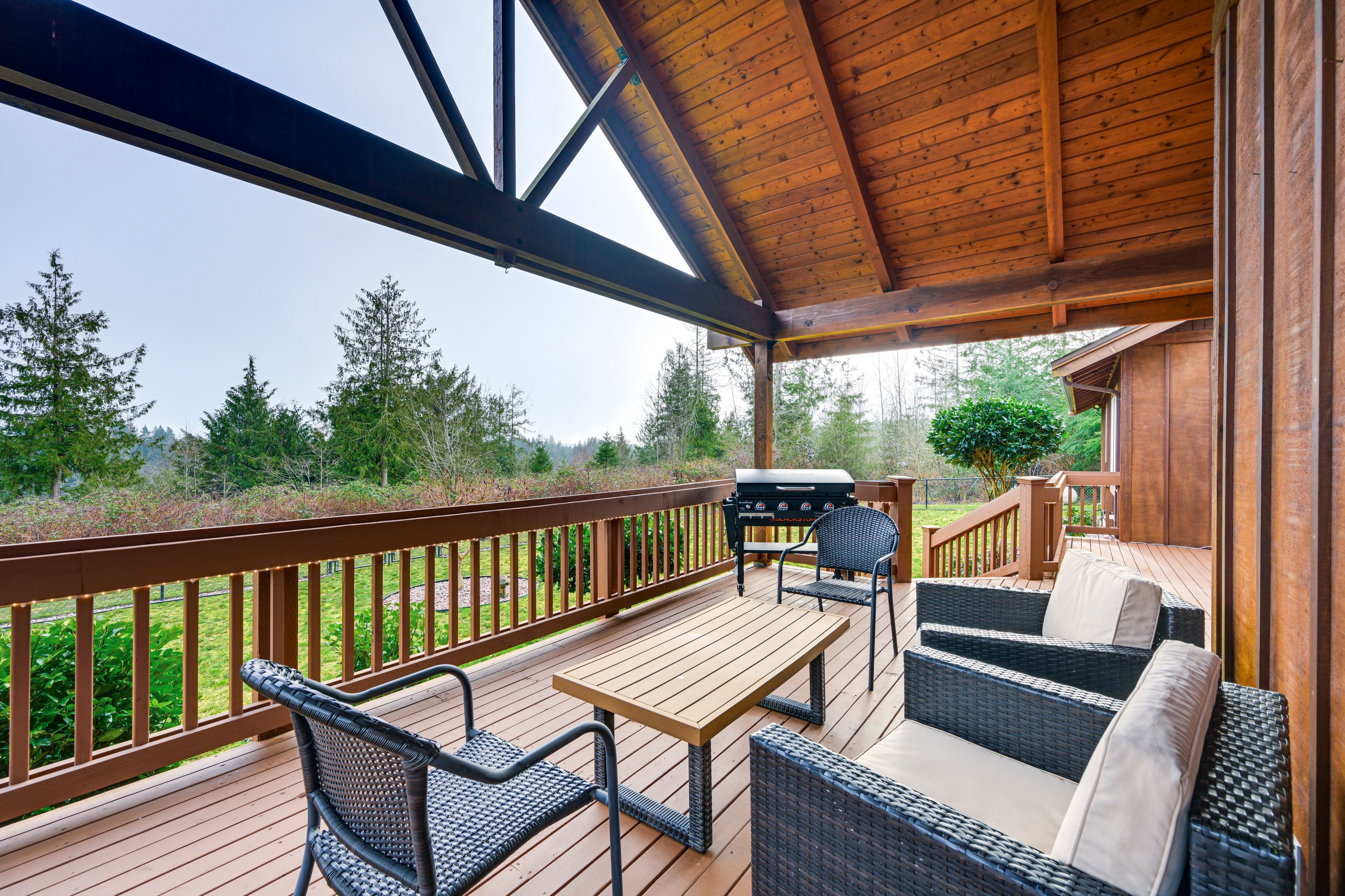House Exterior | Furnished Deck | Blackstone Griddle | Mountain Views
