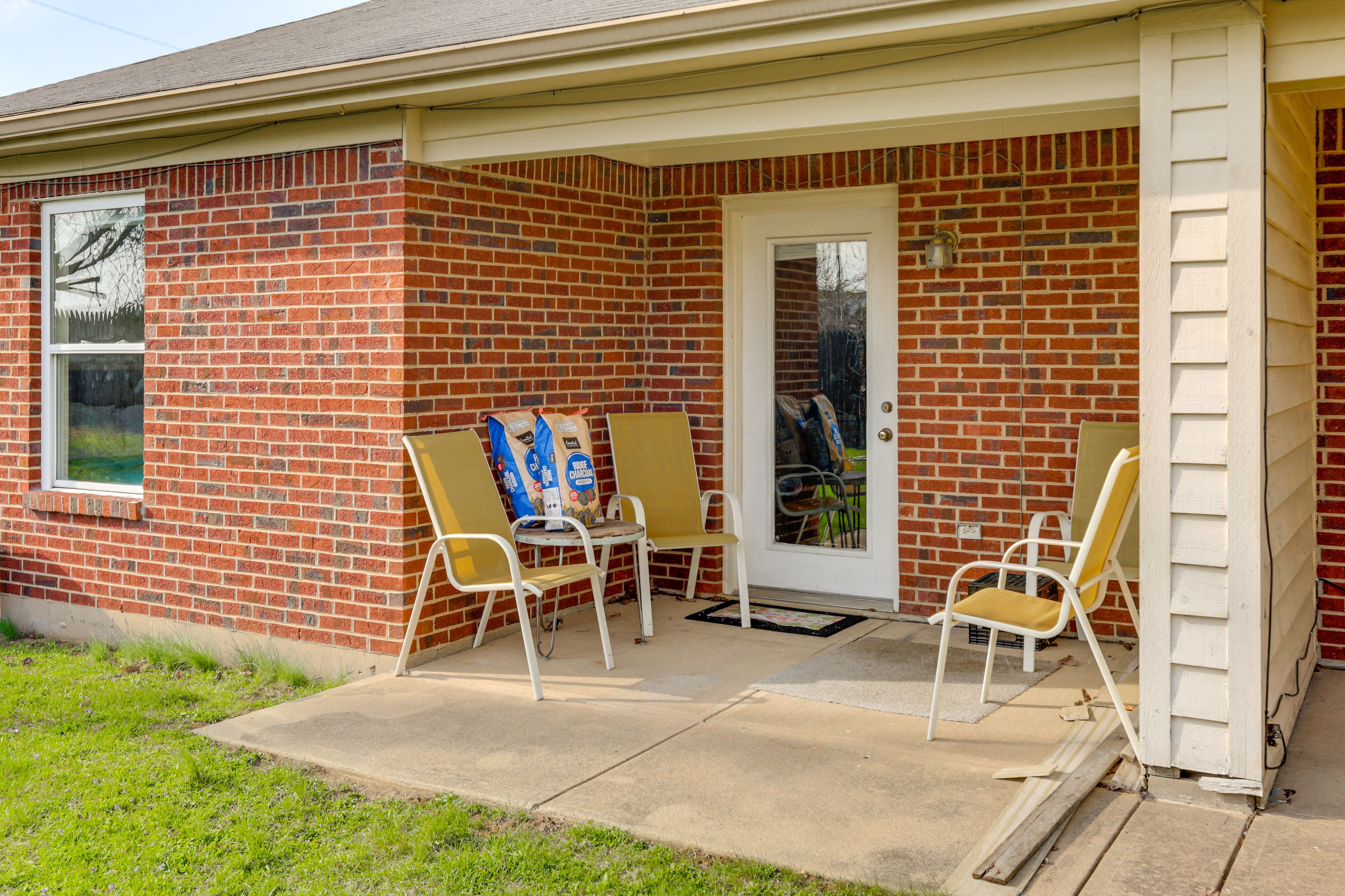 Private Patio | Shared Backyard | Charcoal Grill