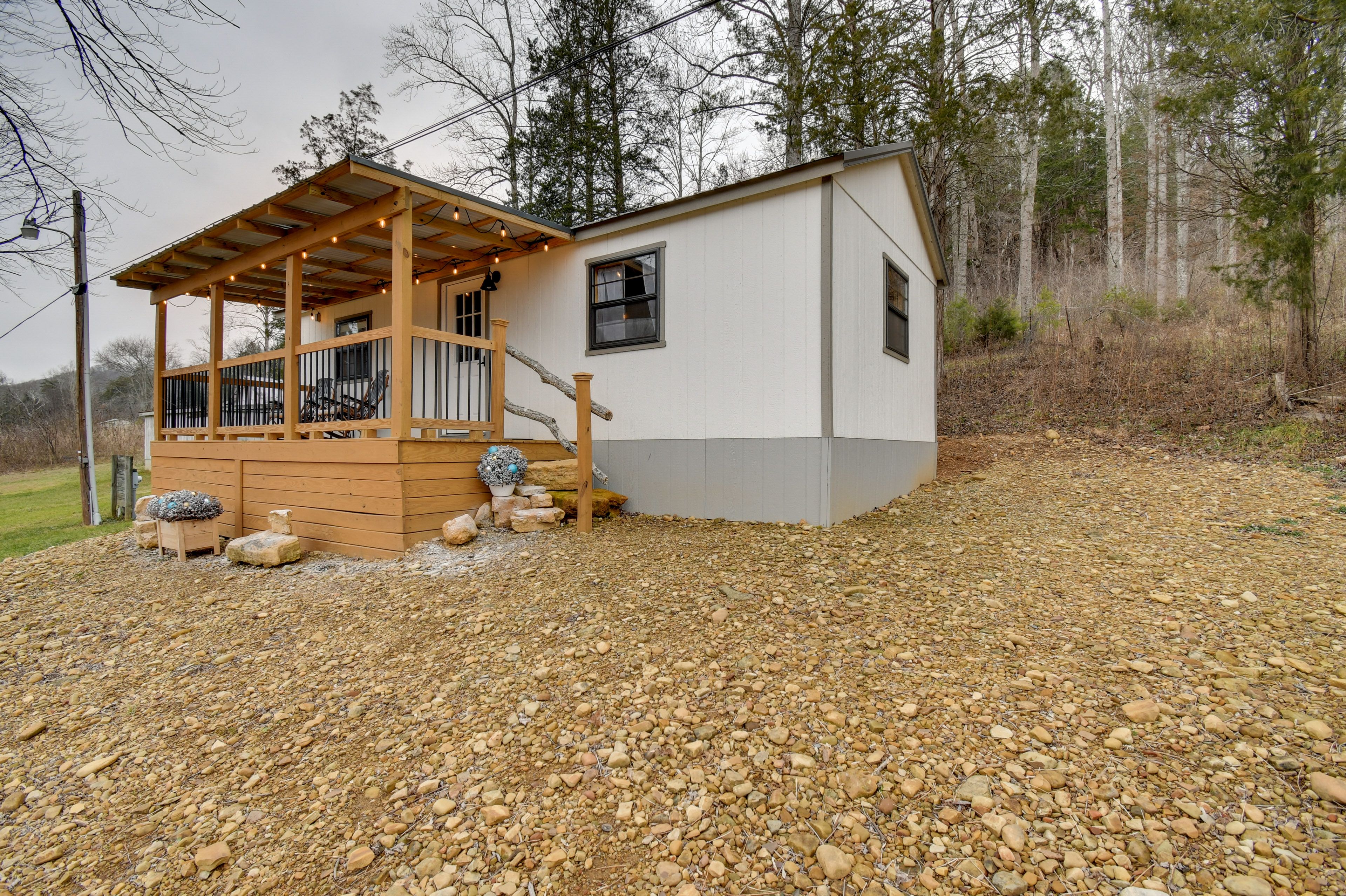 Exterior | Spacious Yard w/ Fire Pit | Single-Story Home