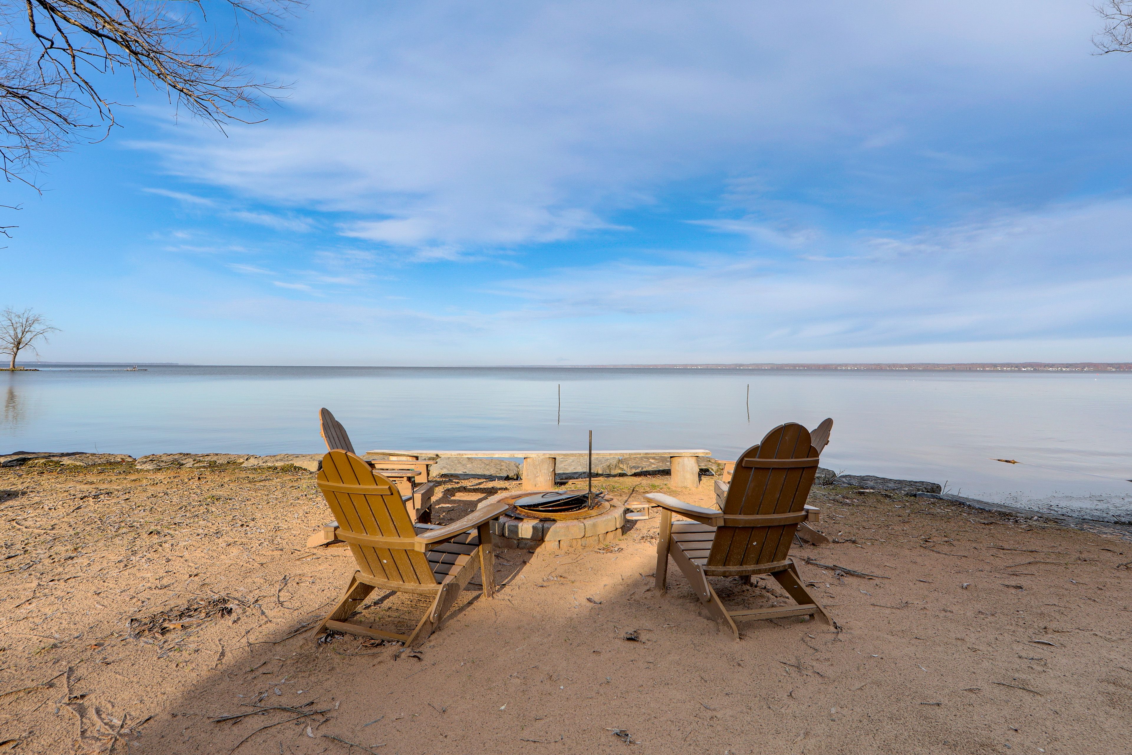 Private Beach | Picnic Area | Lounge Chairs | Fire Pit