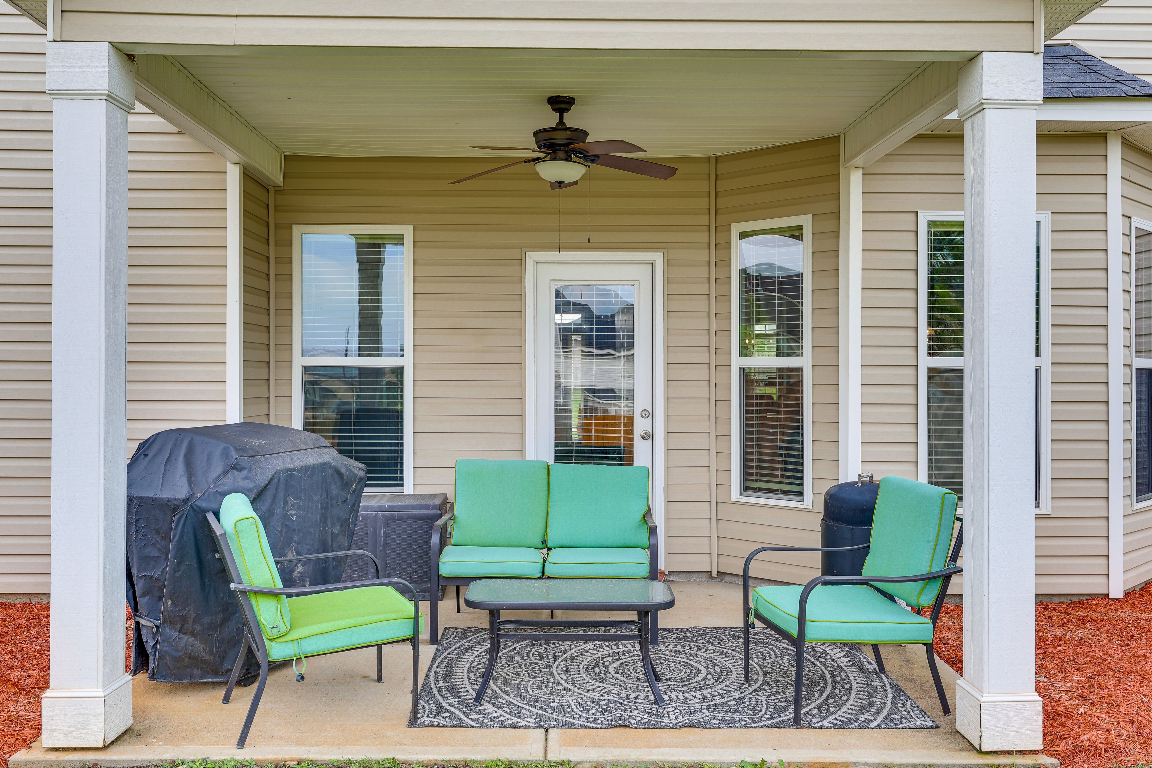 Private Patio | Grill | Lounge Seating | Fenced Backyard