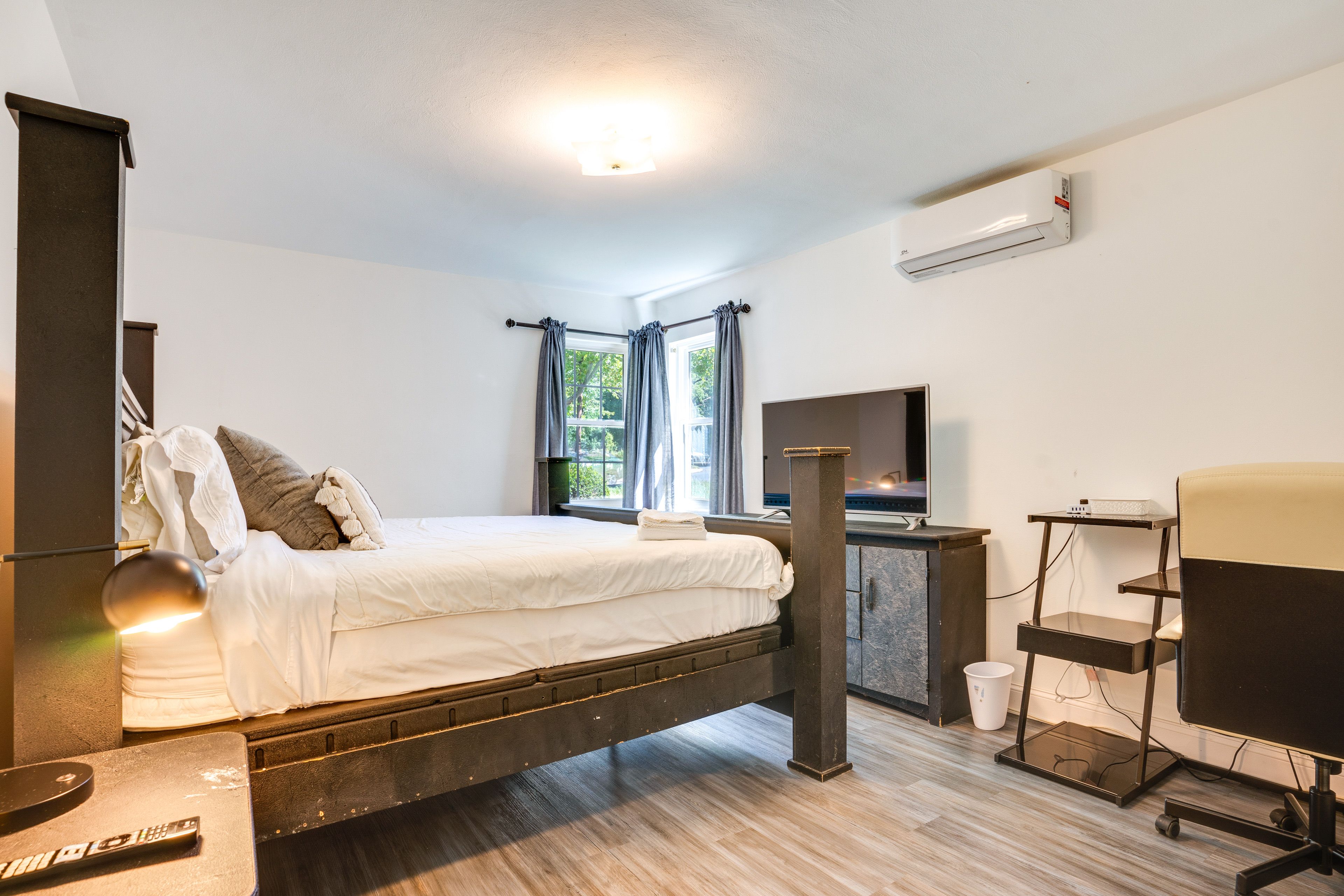 Bedroom 1 | California King Bed | Linens Provided | Smart TV | Desk Workspace