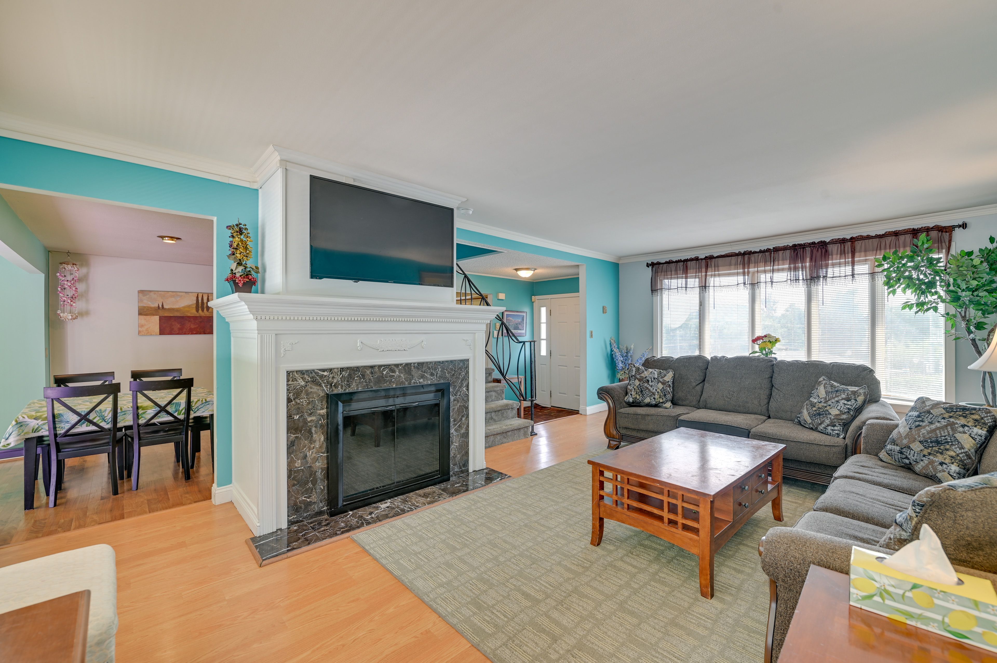 Living Room | Fireplace | Smart TV | 1st Floor