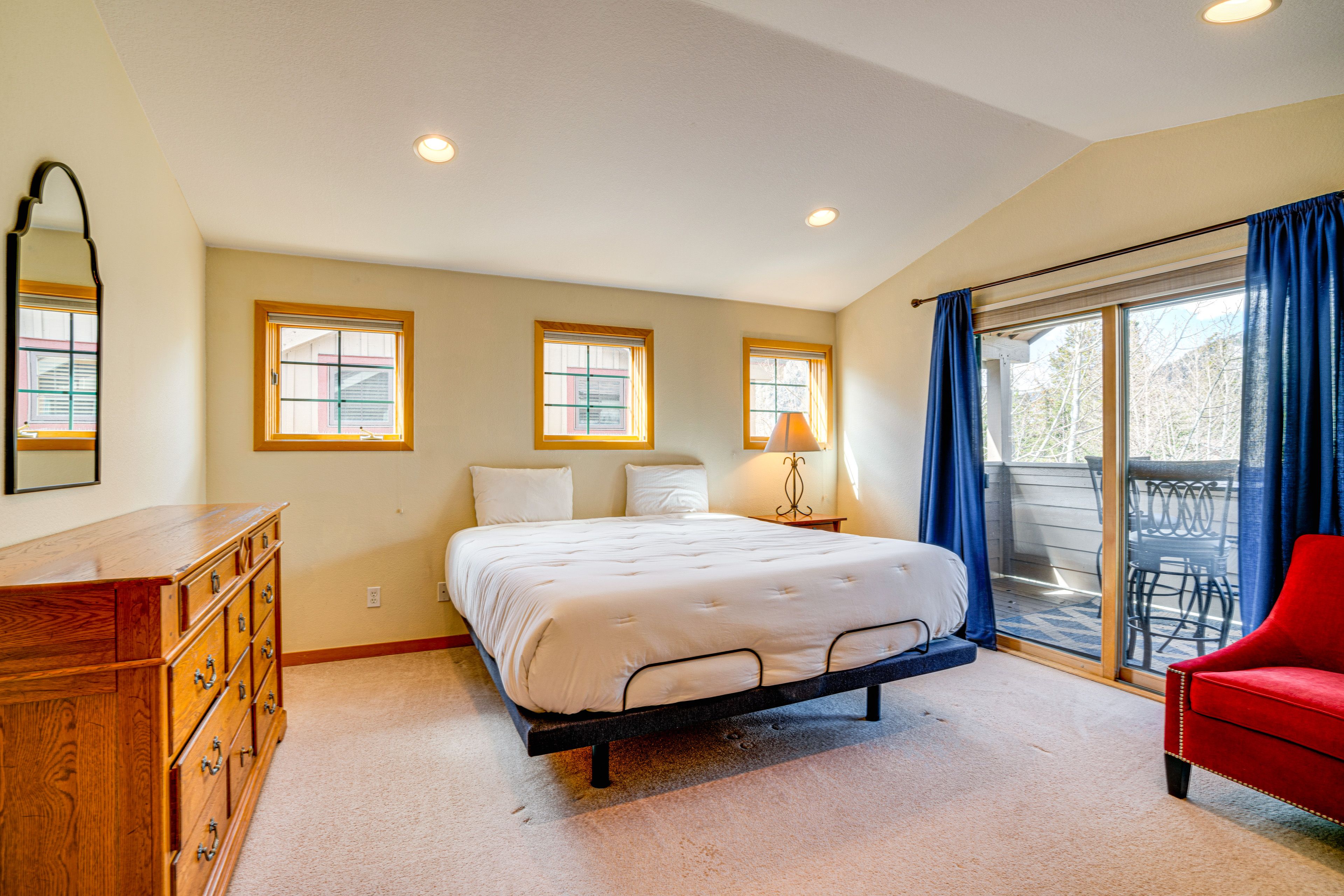 Bedroom 1 | King Bed | 3rd Floor | Stairs Required | Balcony Access | Fireplace