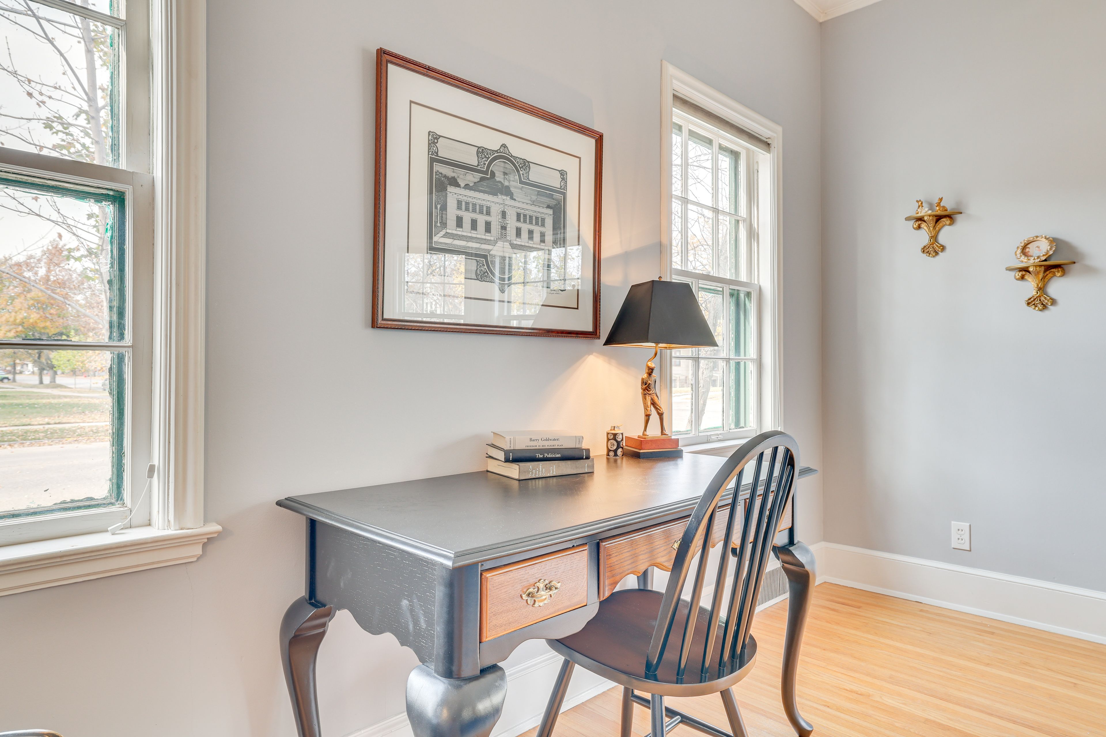 Sitting Room | 1st Floor | Laptop-Friendly Workspace | Decorative Fireplace