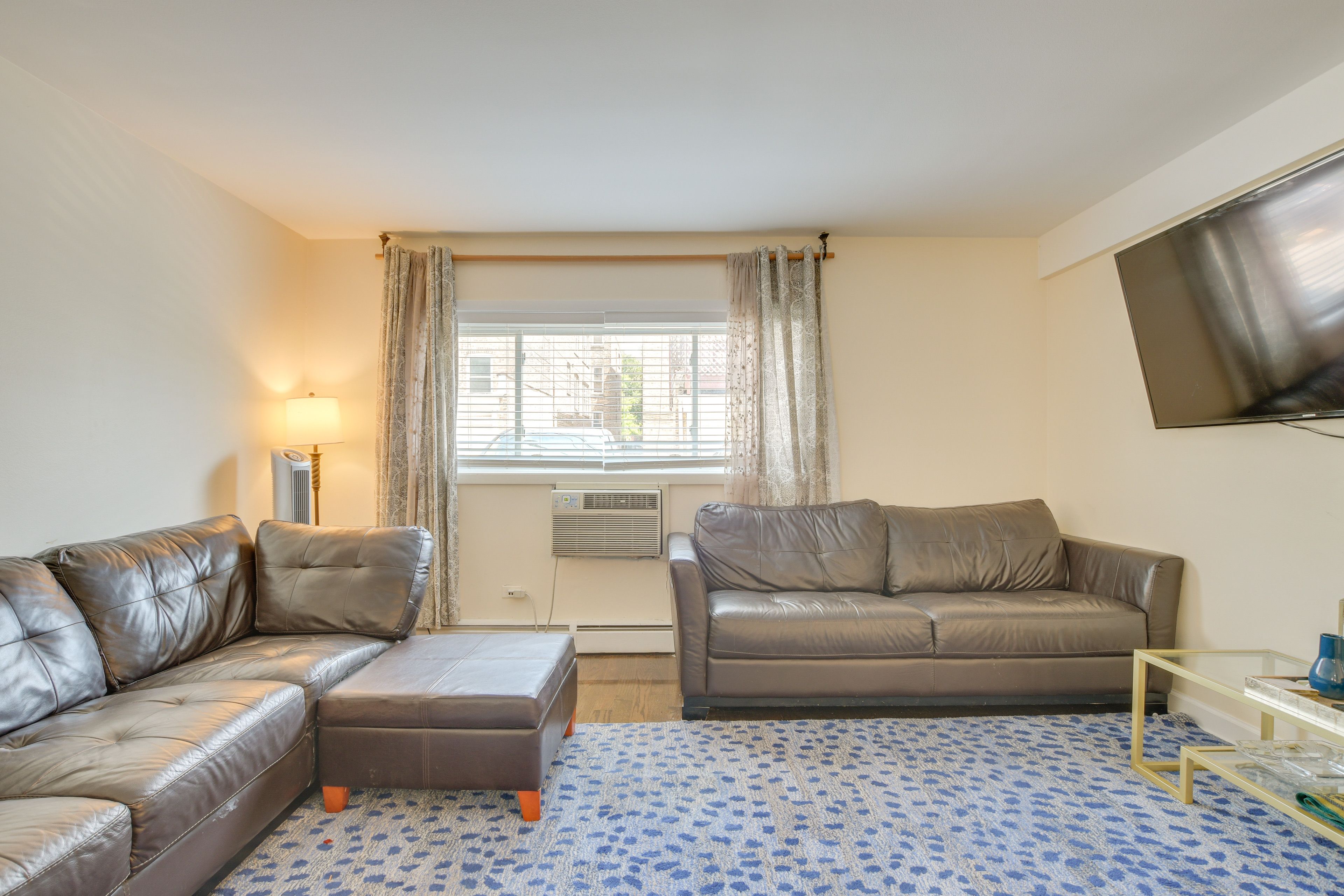 Living Room | Full Sleeper Sofa | A/C Unit | Smart TV