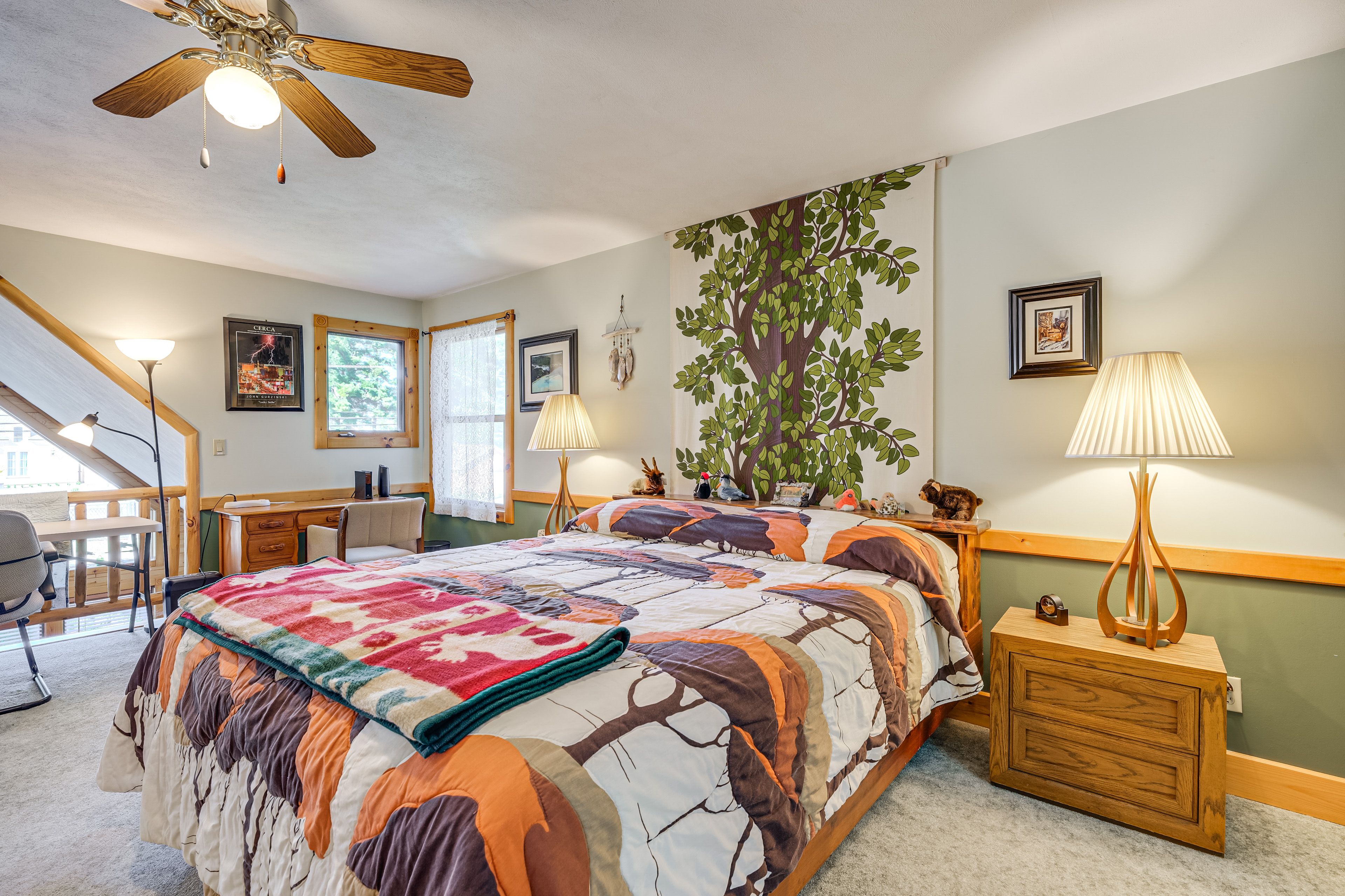Loft | King Bed | Futon | Laptop-Friendly Workspace | Upper Floor