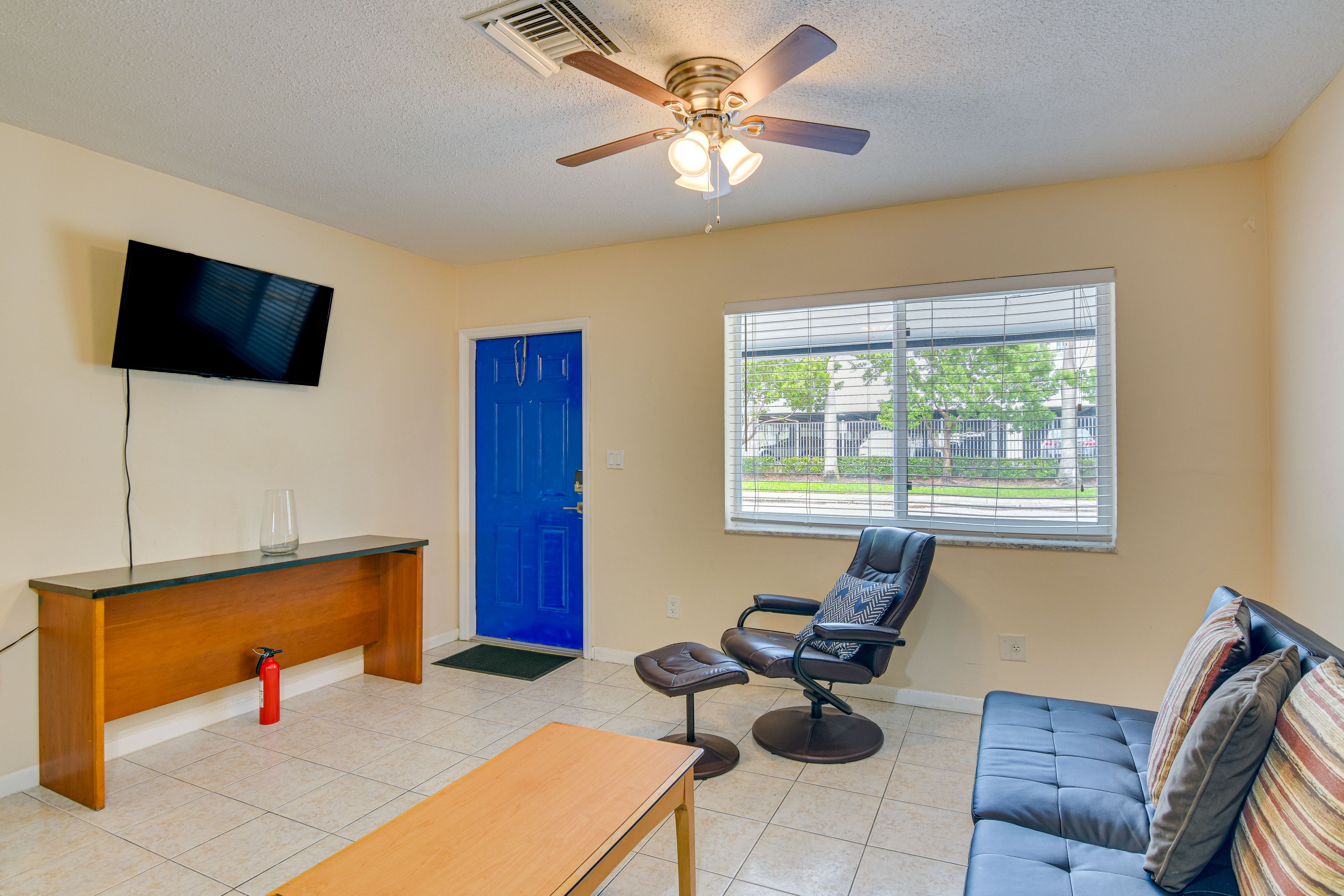 Living Space | Free WiFi | Central A/C & Heating | Flat-Screen TV