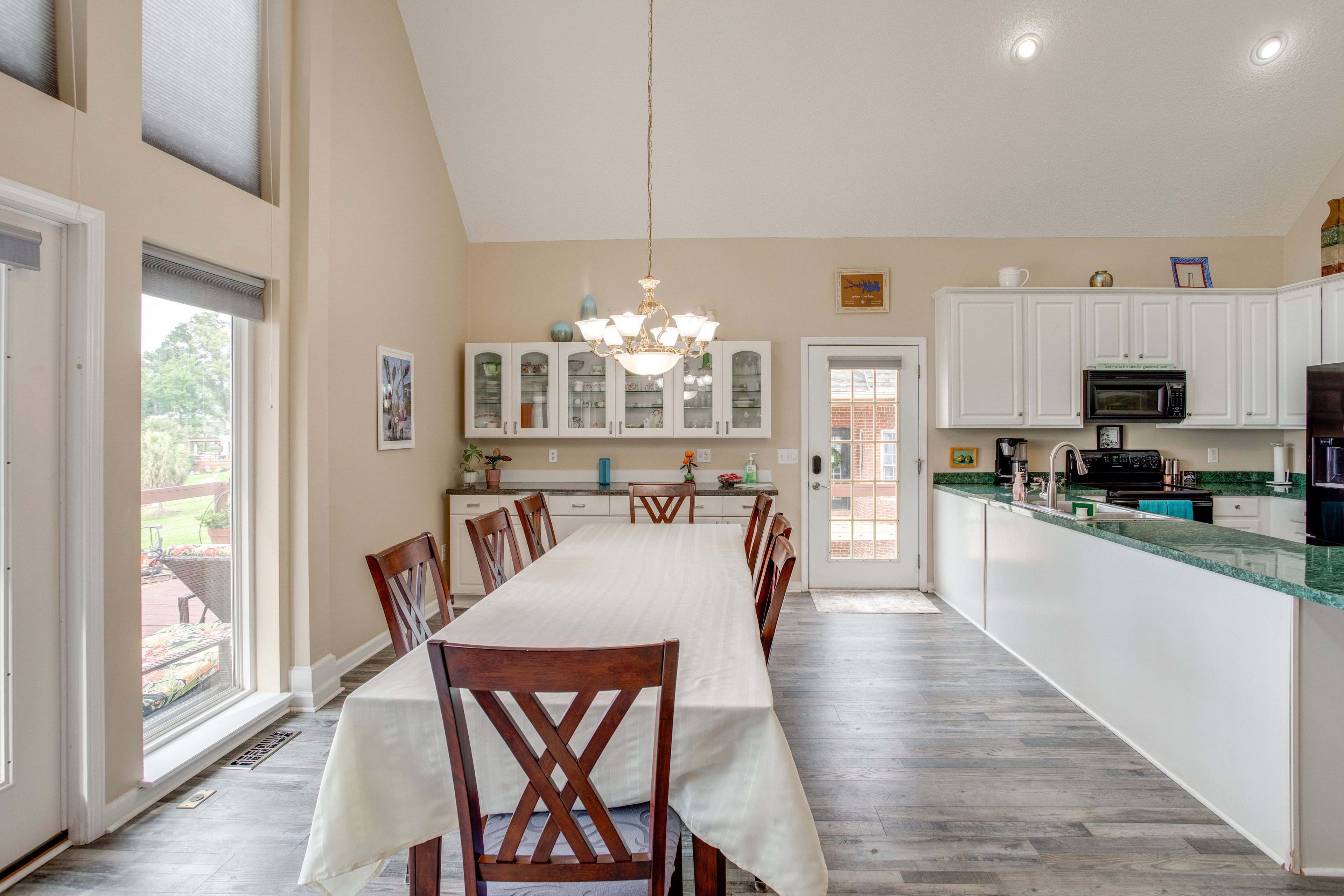Dining Area | Dishware & Flatware | Central A/C & Heat | 1st Floor
