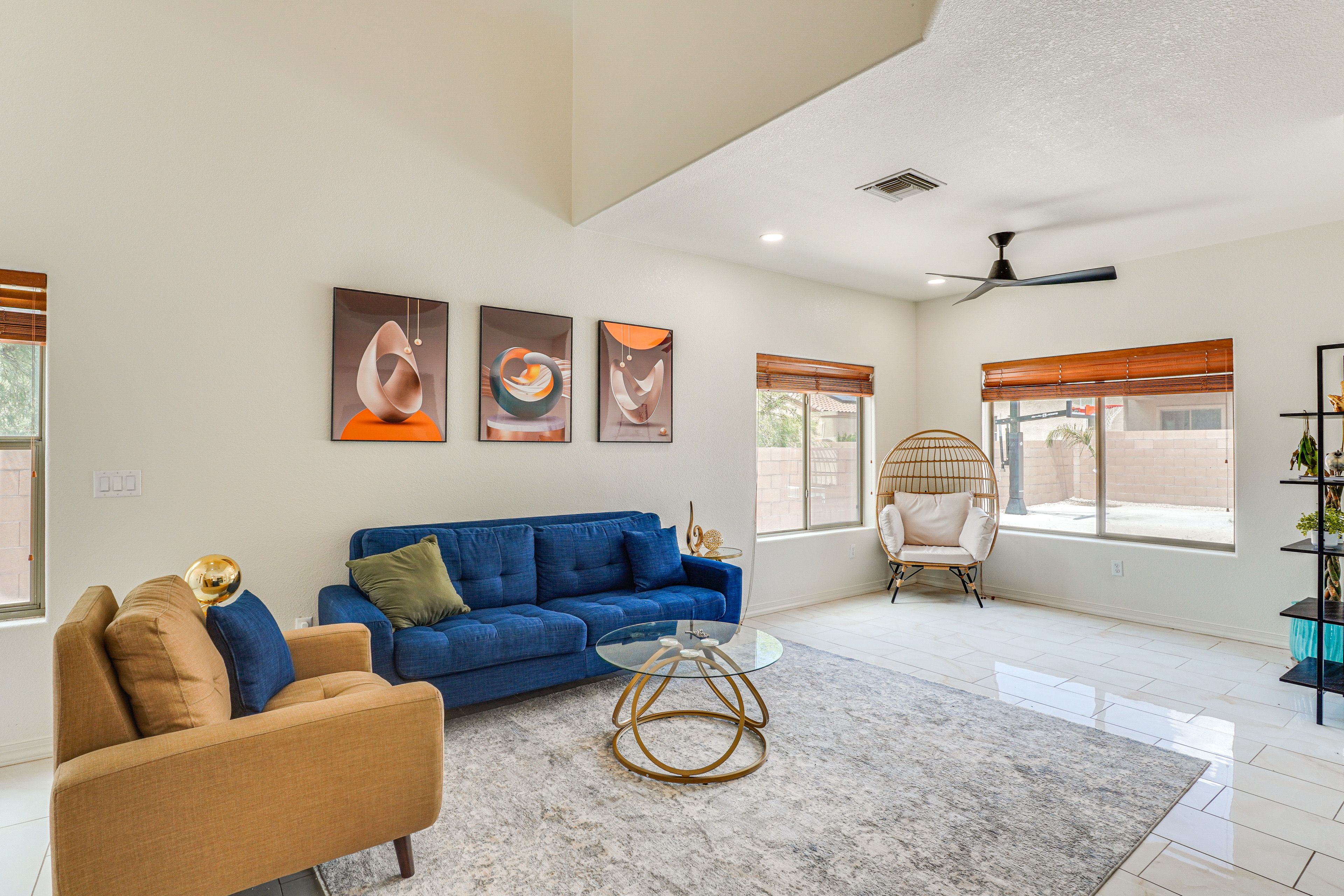 Living Room | 2-Story Home | Central Heating